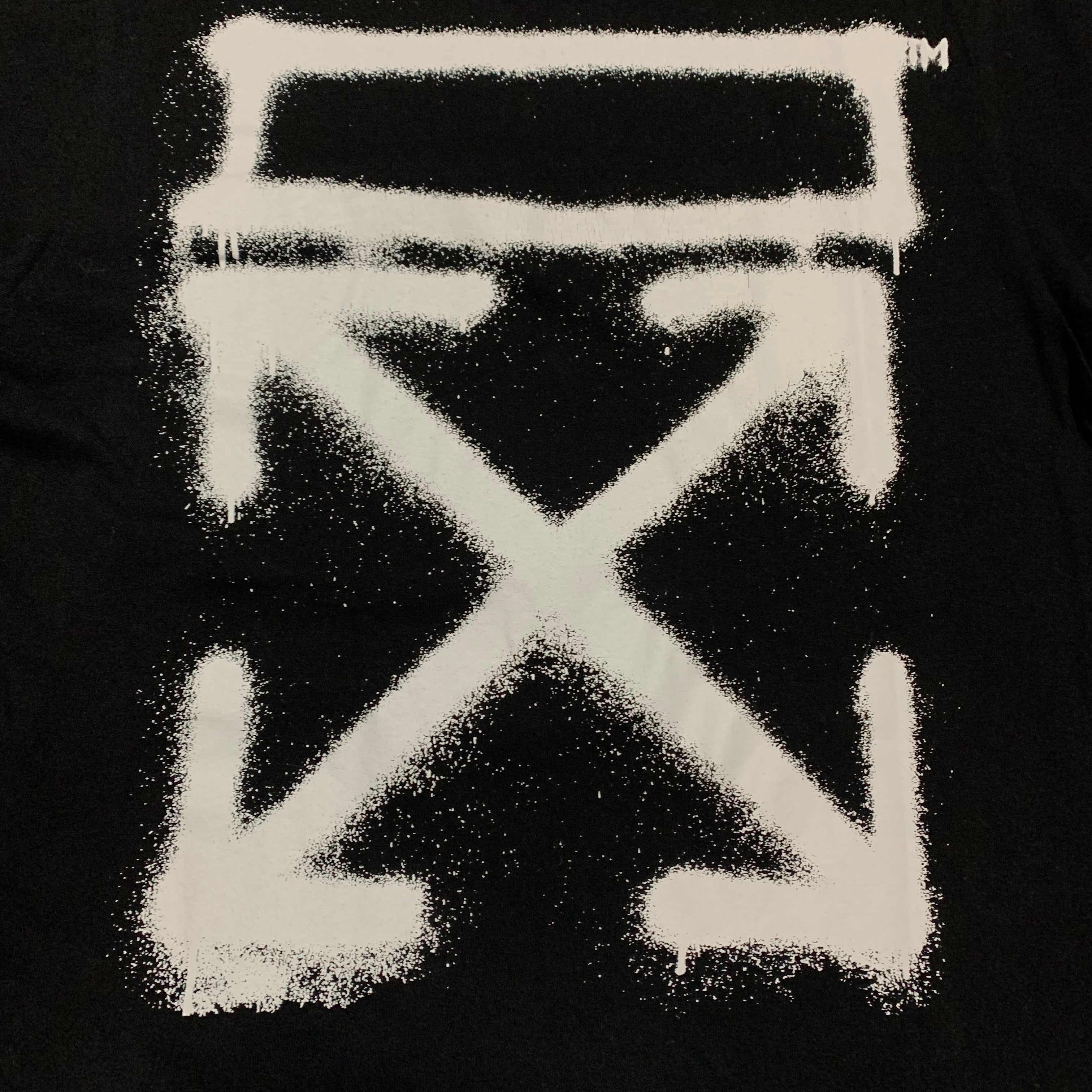 Off White Small Graffiti Arrows Black Tee Vigil Abloh