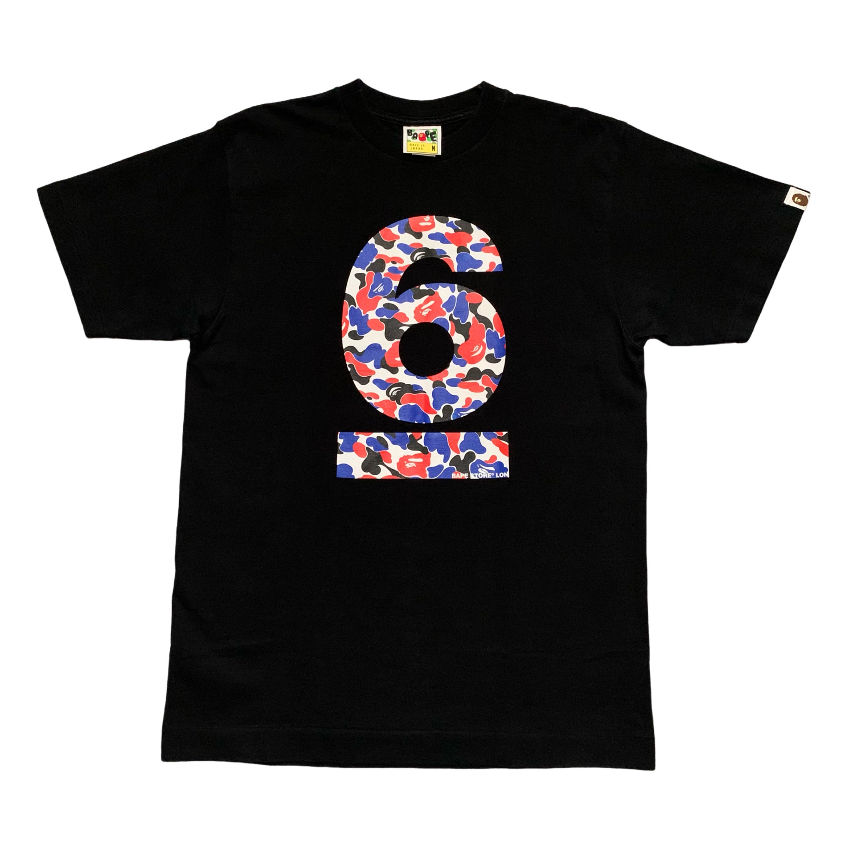 Bape Medium 6th Anniversary London Store Camo Exclusive Black Tee Bathing Ape