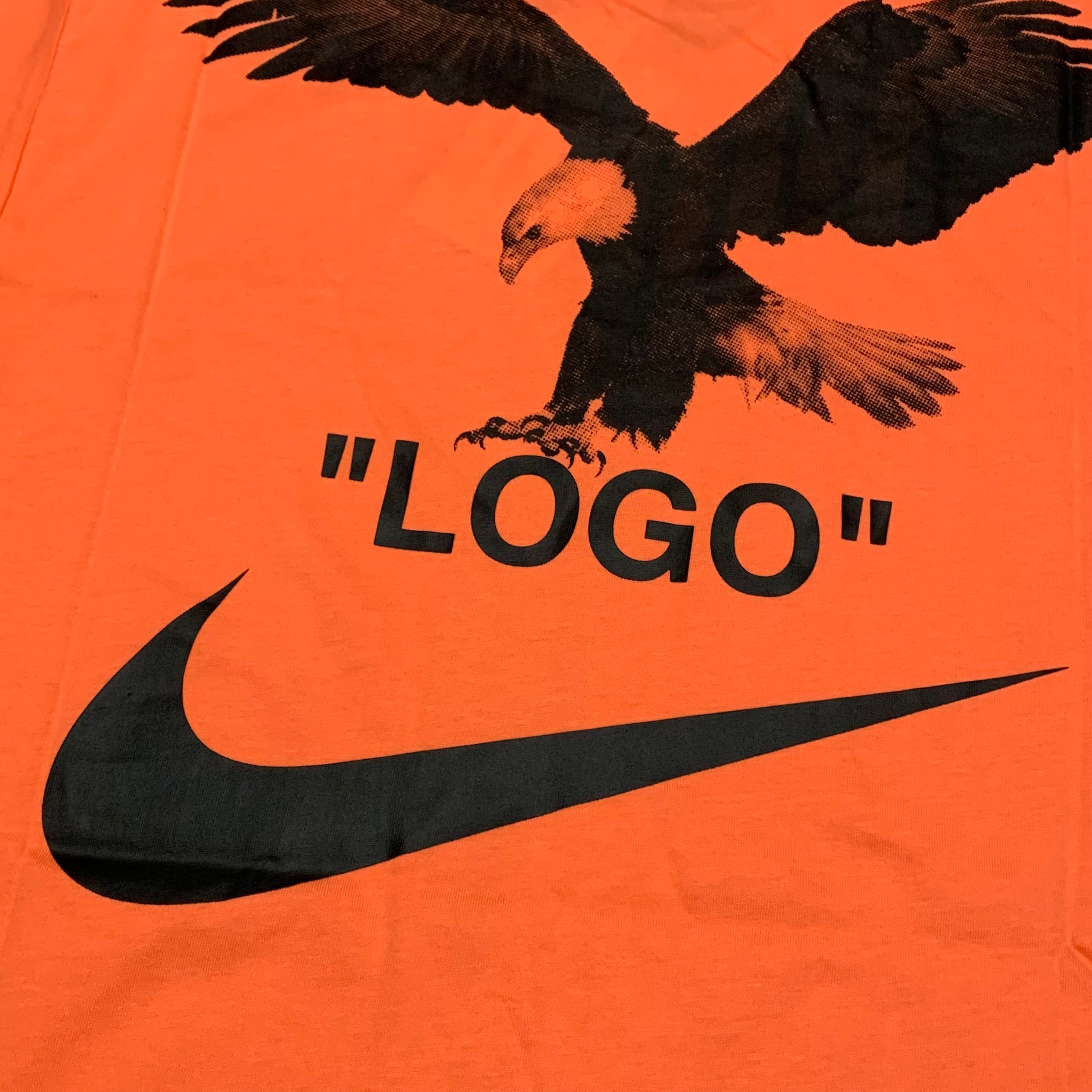 Off White Nike Small NRG A6 Tie Graphic Orange Coral Tee Virgil Abloh 2018