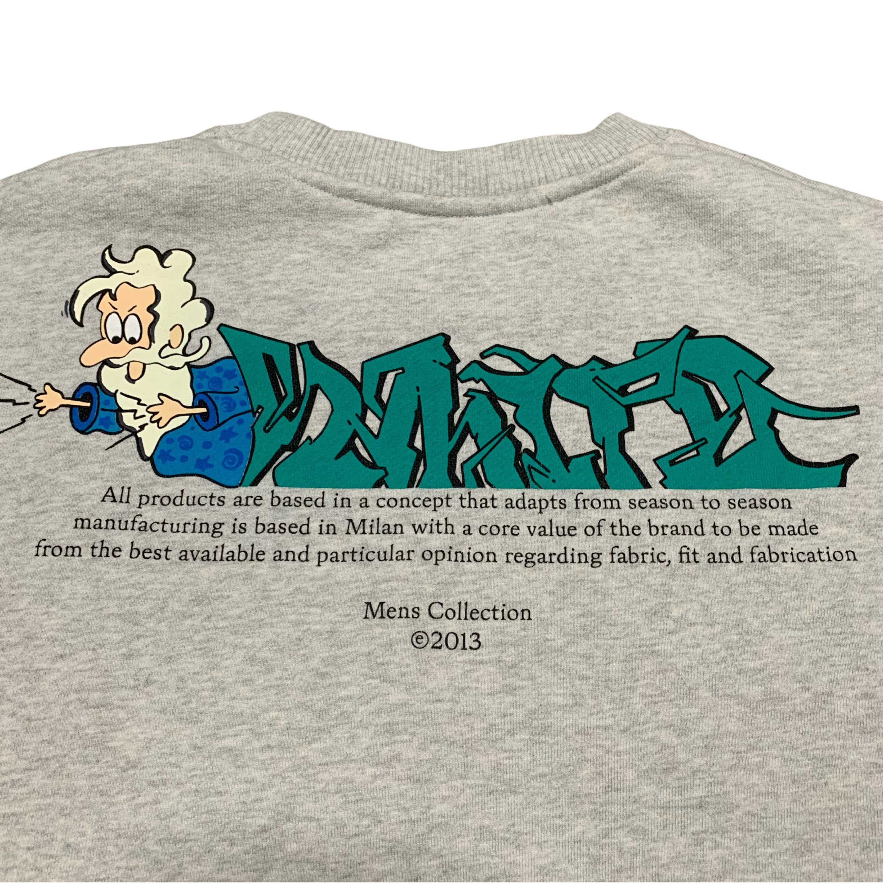 Off White Medium Wizard Cartoon Graffiti Grey Sweatshirt Crewneck Virgil Abloh