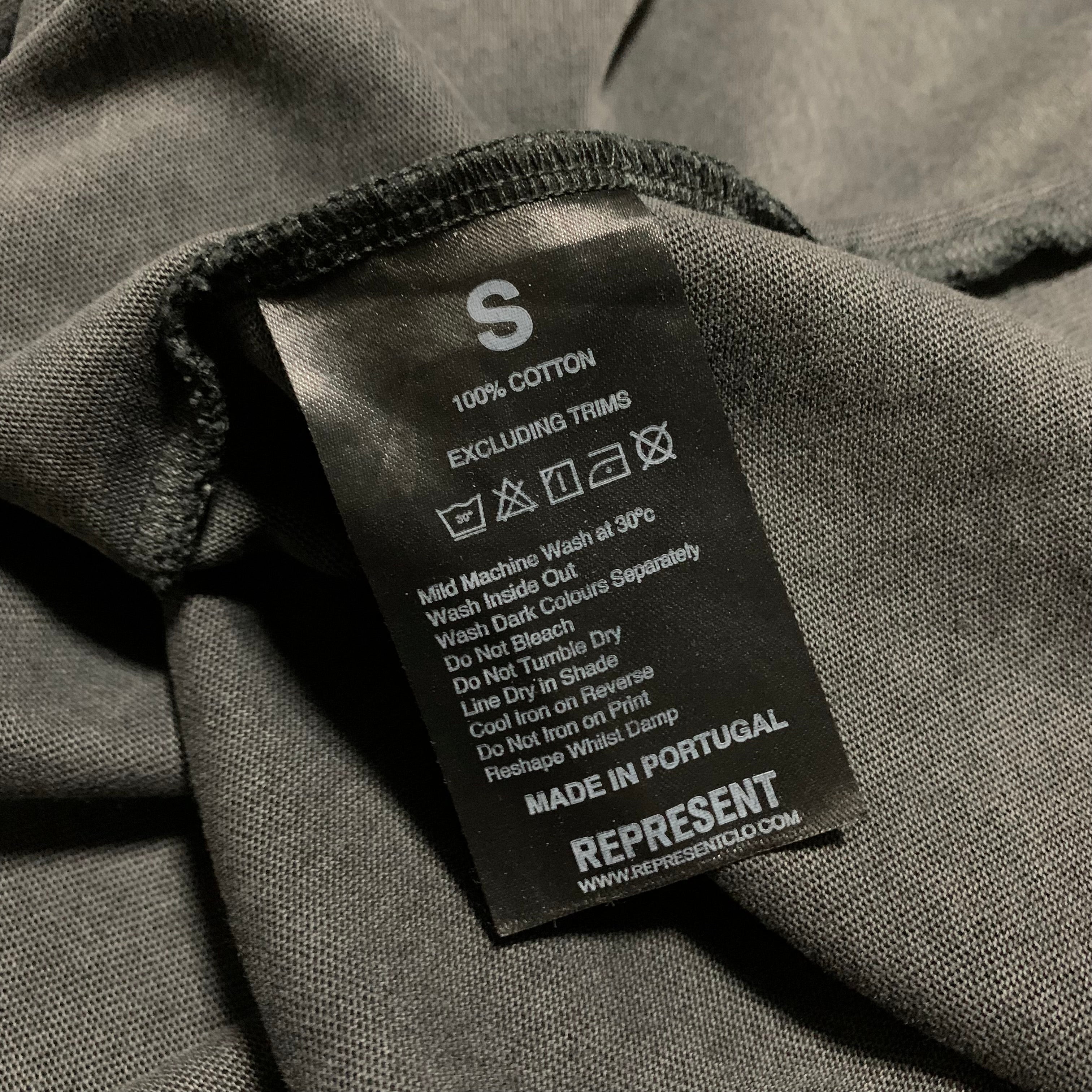 Represent Small Shark Graphic Vintage Black Tee