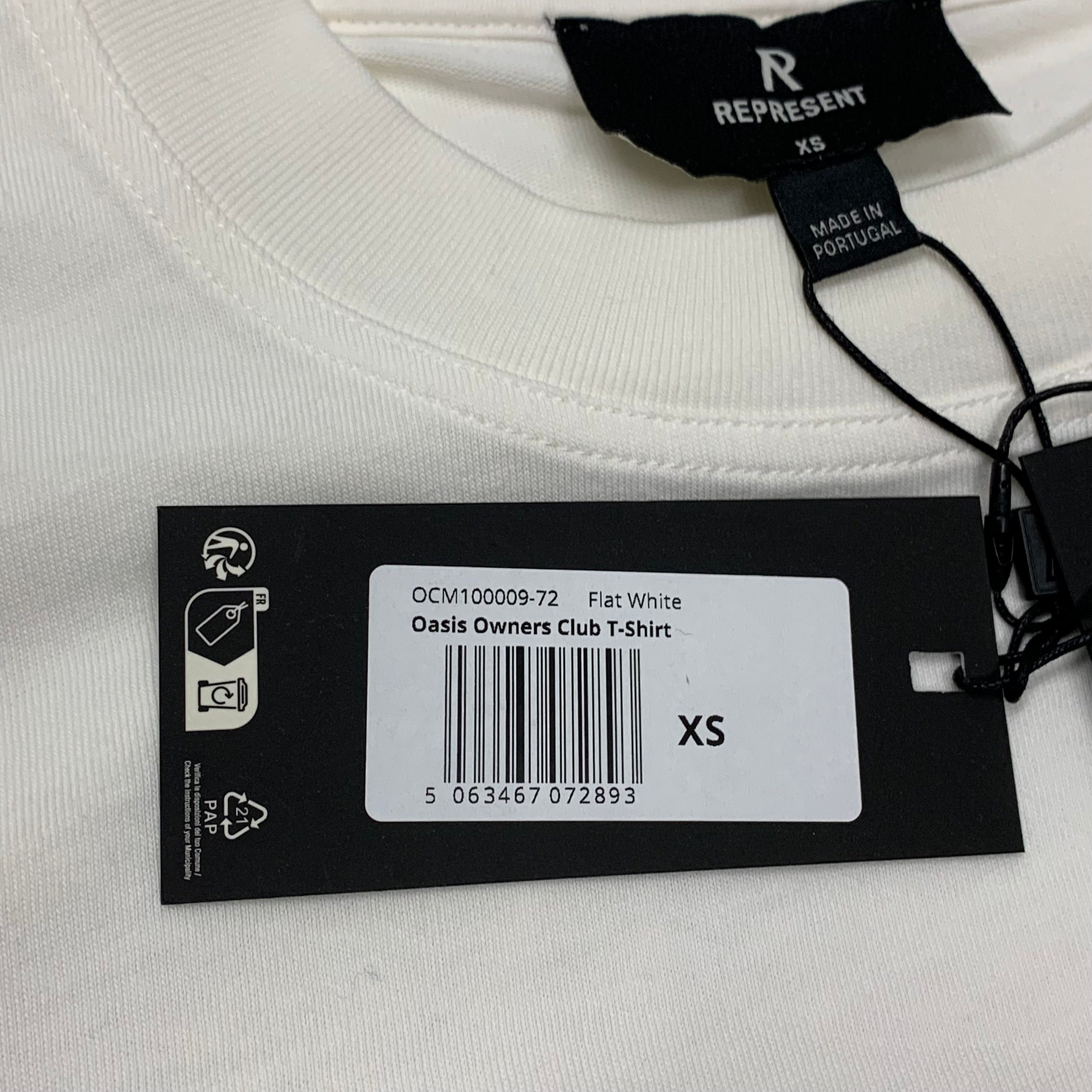 Represent XS Tee Oasis Owners Club Flat White T-Shirt
