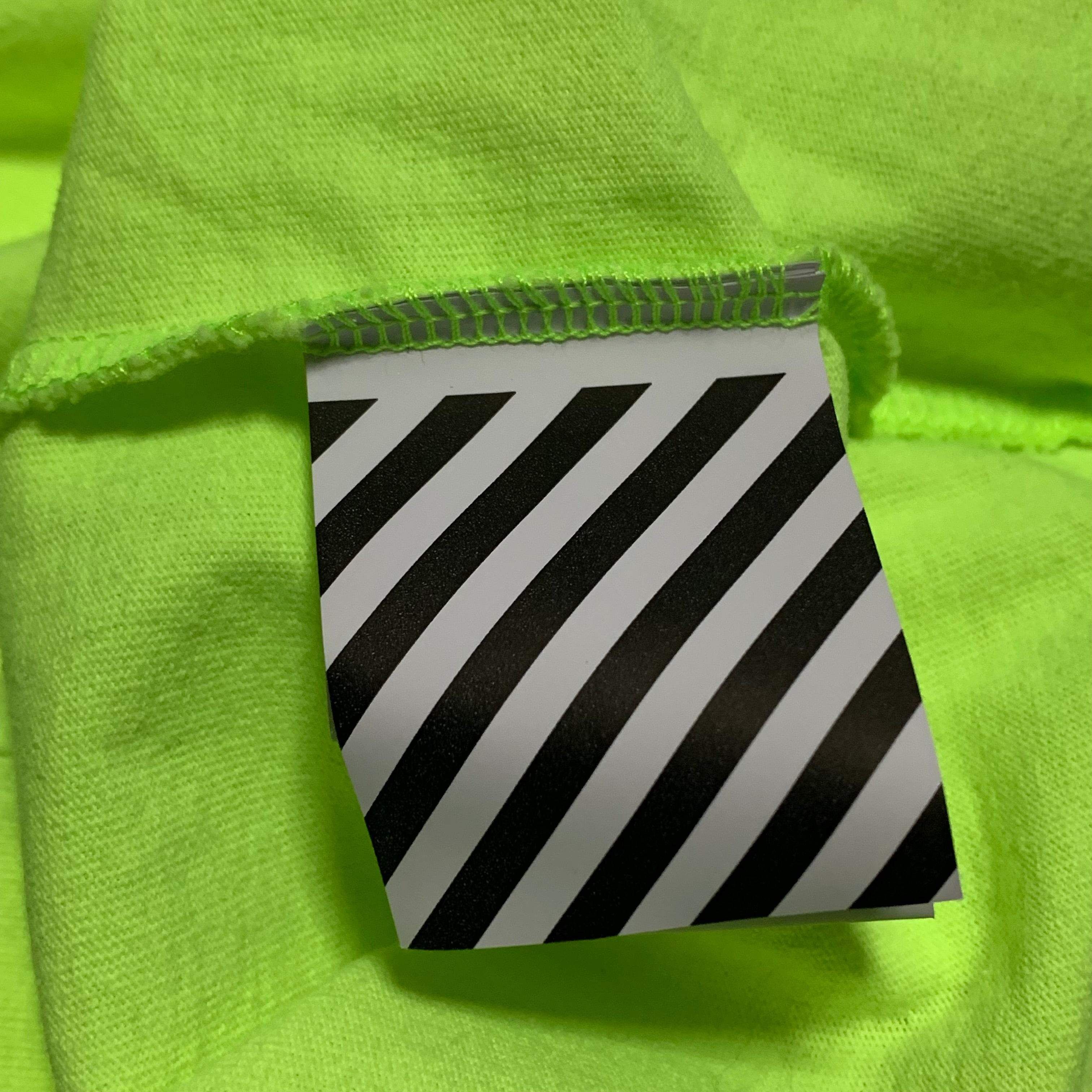 Off White Small Arrows Graphic Neon Green Tee Virgil Abloh