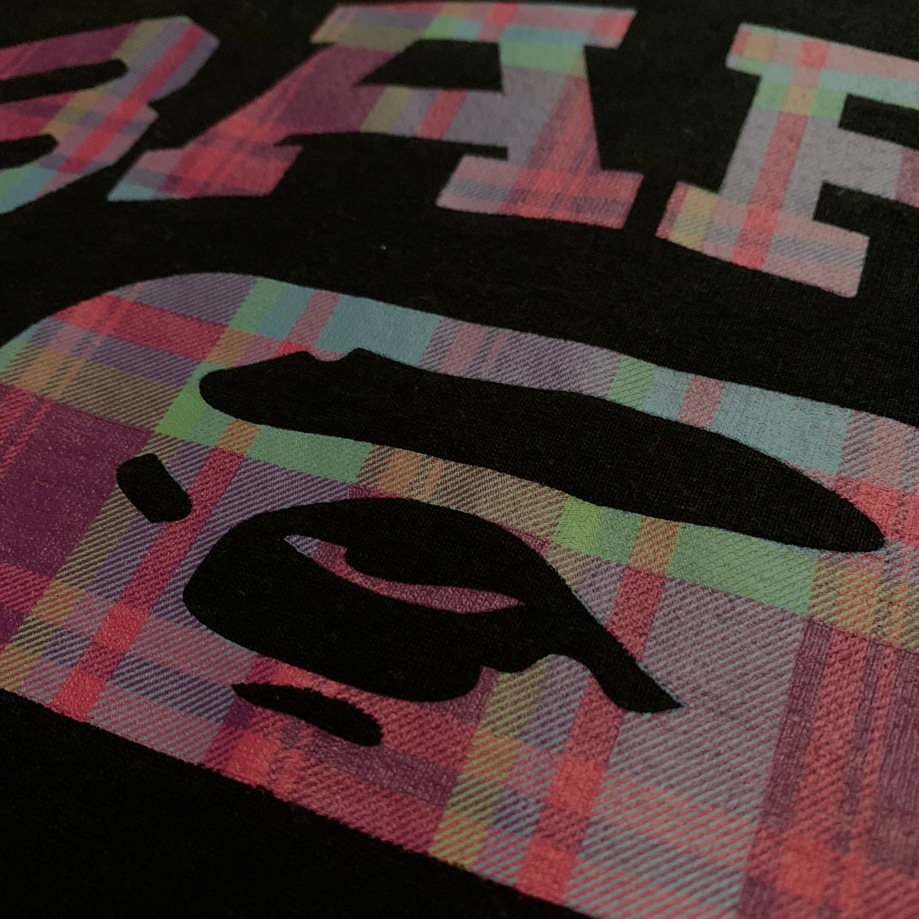 Bape Medium Check Graphic Black Tee A Bathing Ape