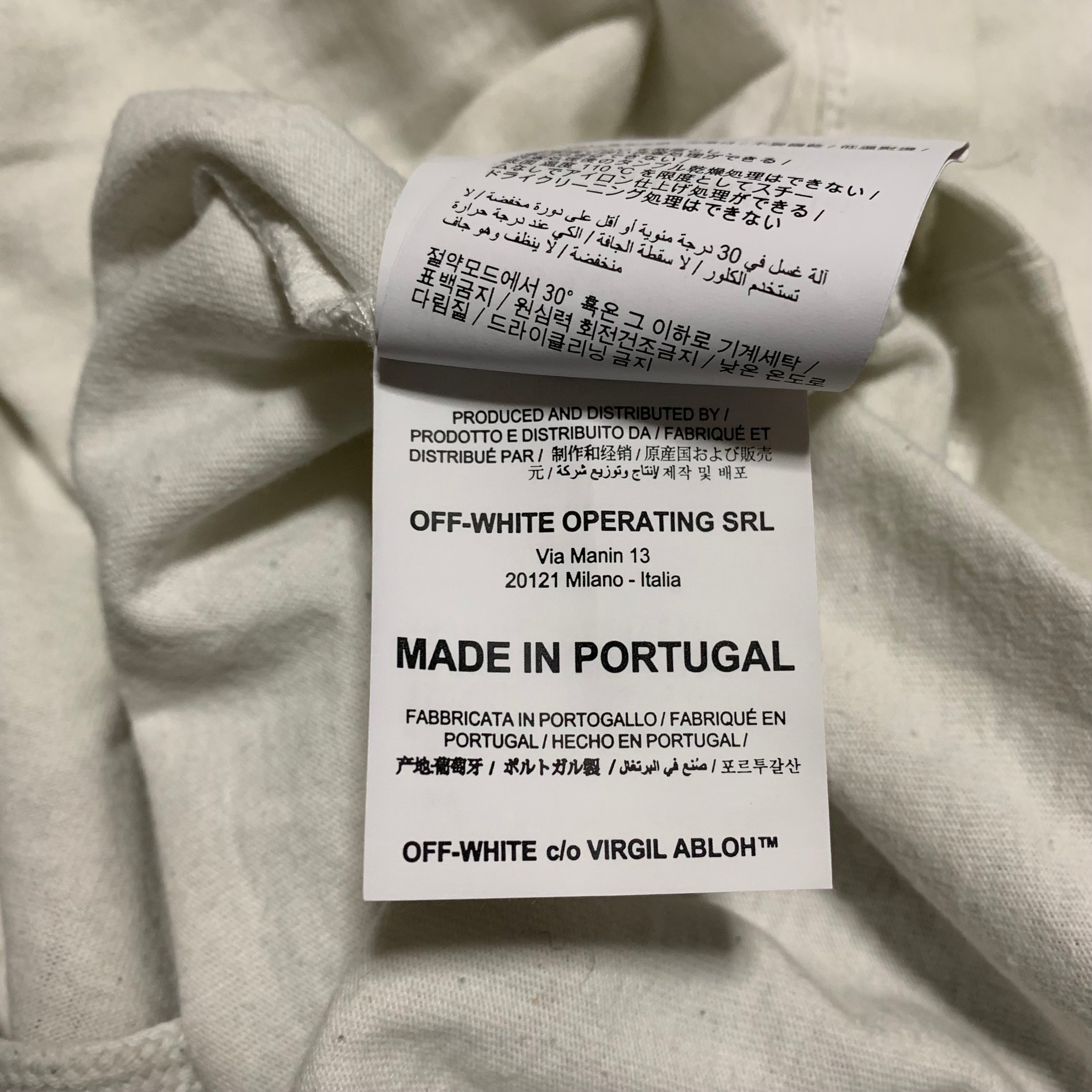 Off White Medium Caravaggio Arrows White Tee Virgil Abloh