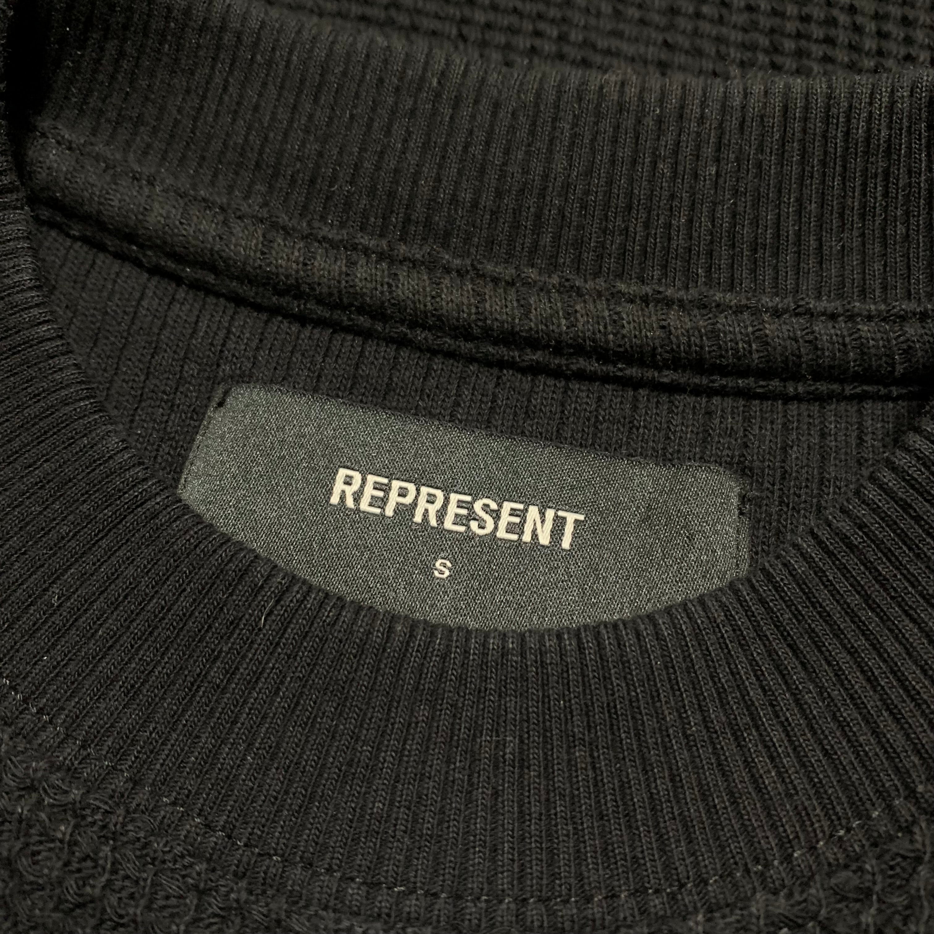 Represent Small Waffle Blanks Jet Black Tee