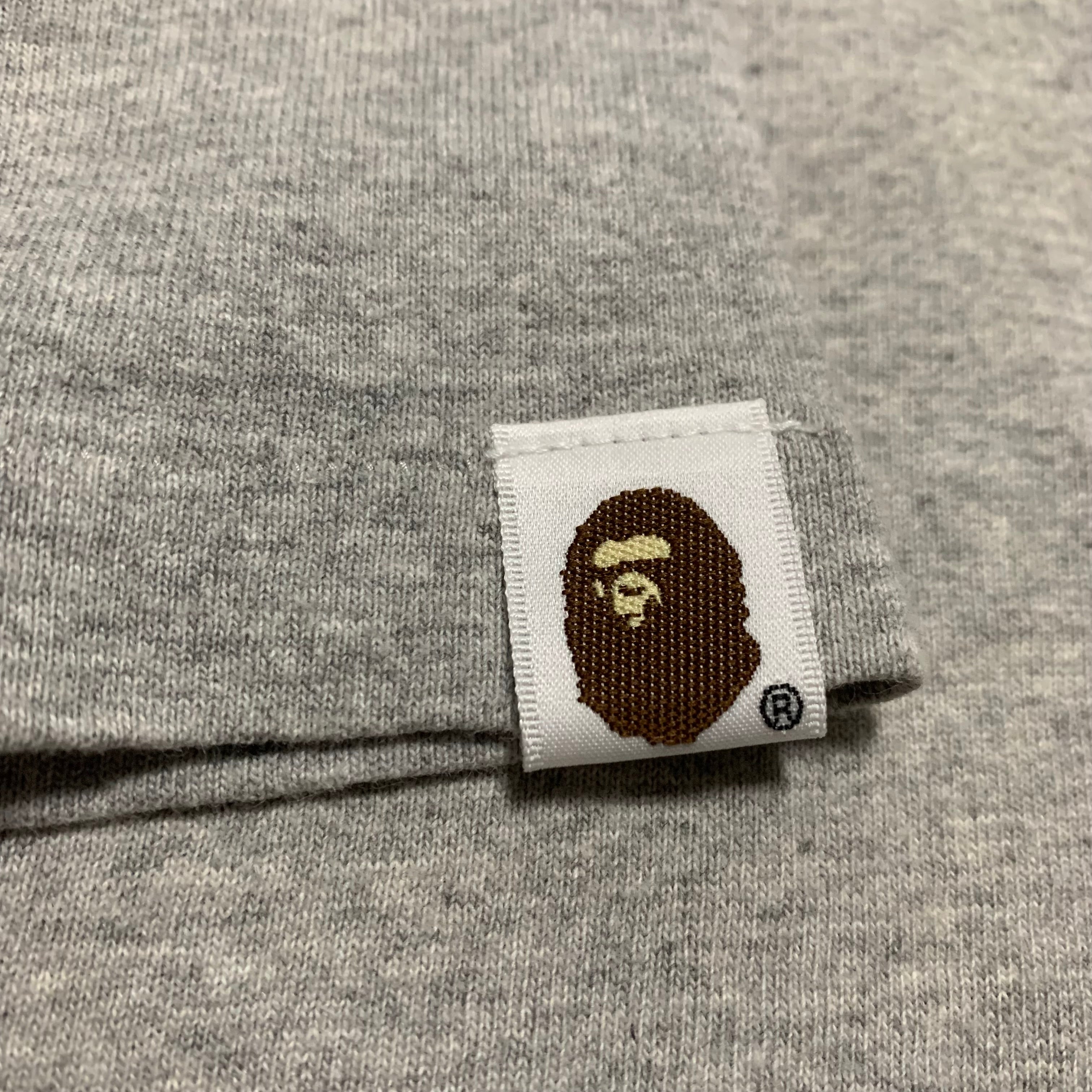 Bape Large A Bathing Ape Soldier Graphic Grey Tee