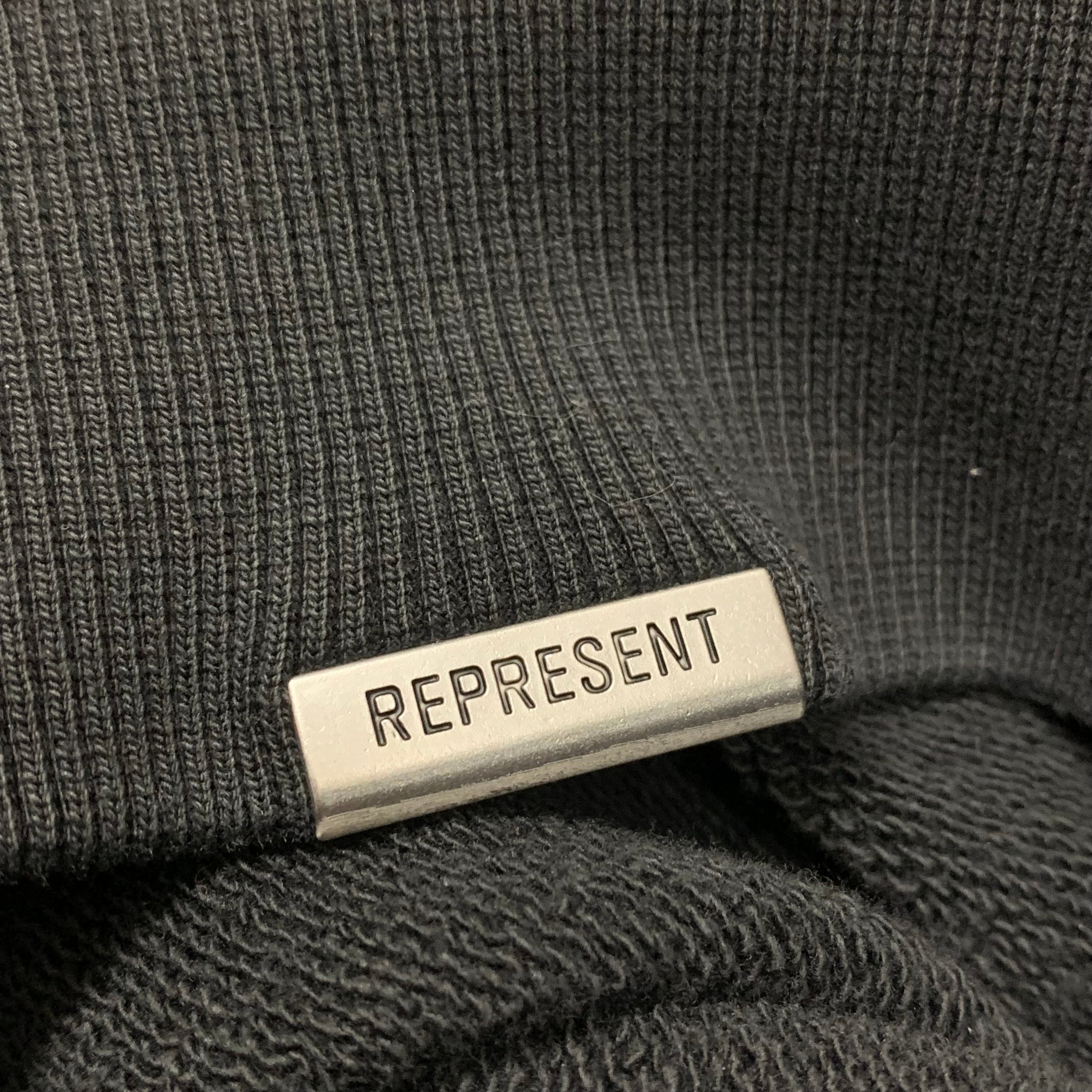 Represent XXS Sweater Out Of The Shadows Stained Black Oversized Sweatshirt Crewneck