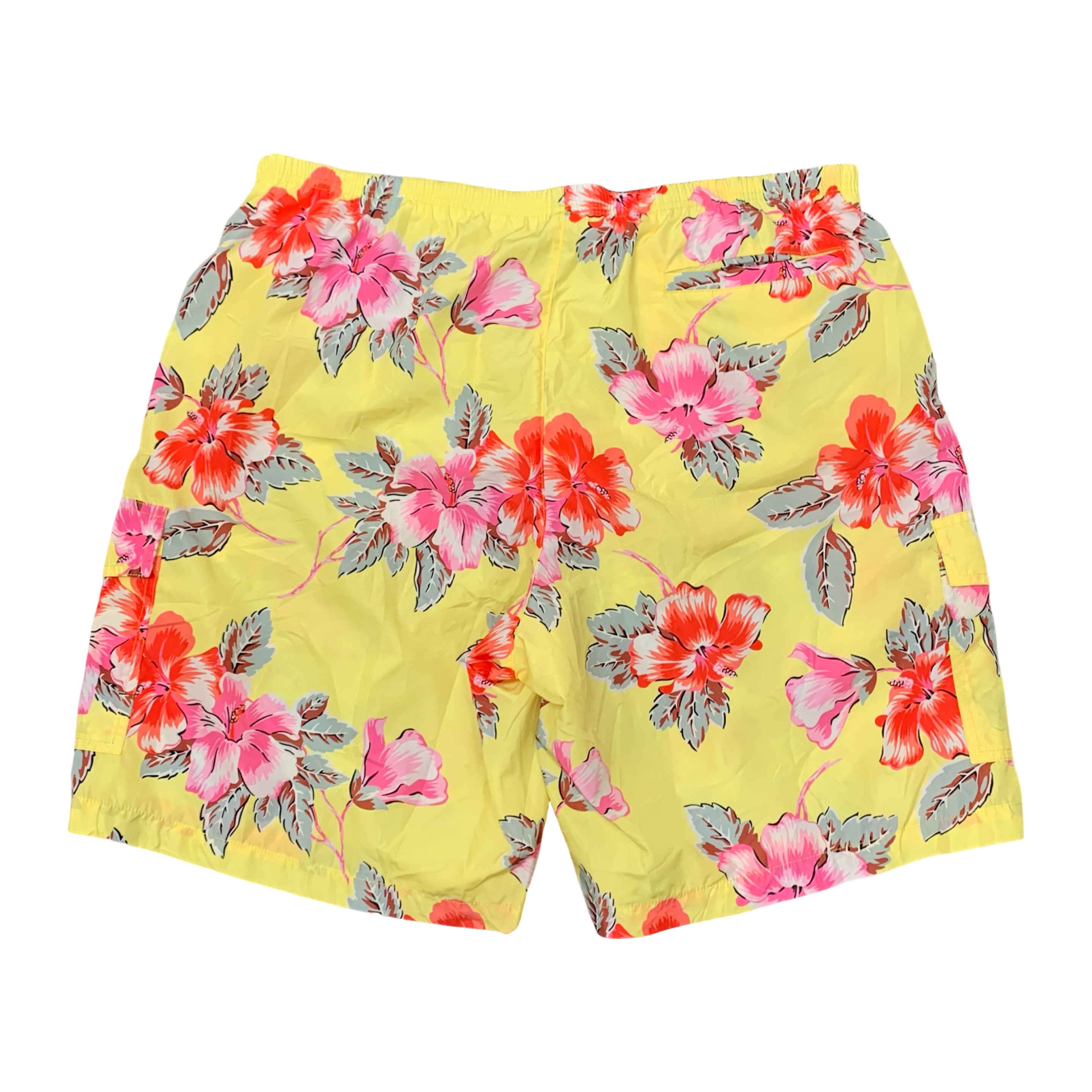 Palm Angels Medium Swim Shorts Floral Yellow Hibiscus