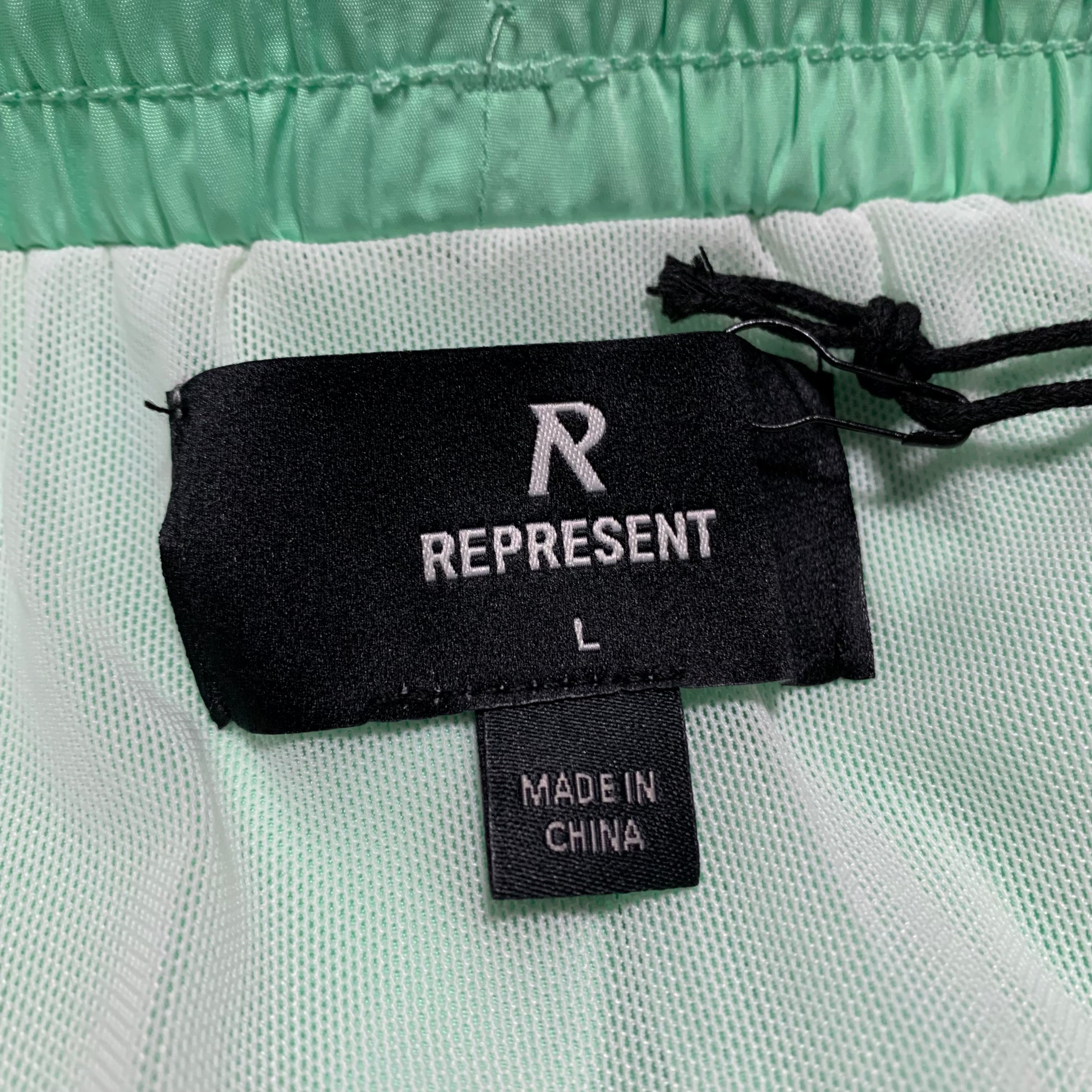Represent Large Swim Shorts Electric Mint Green