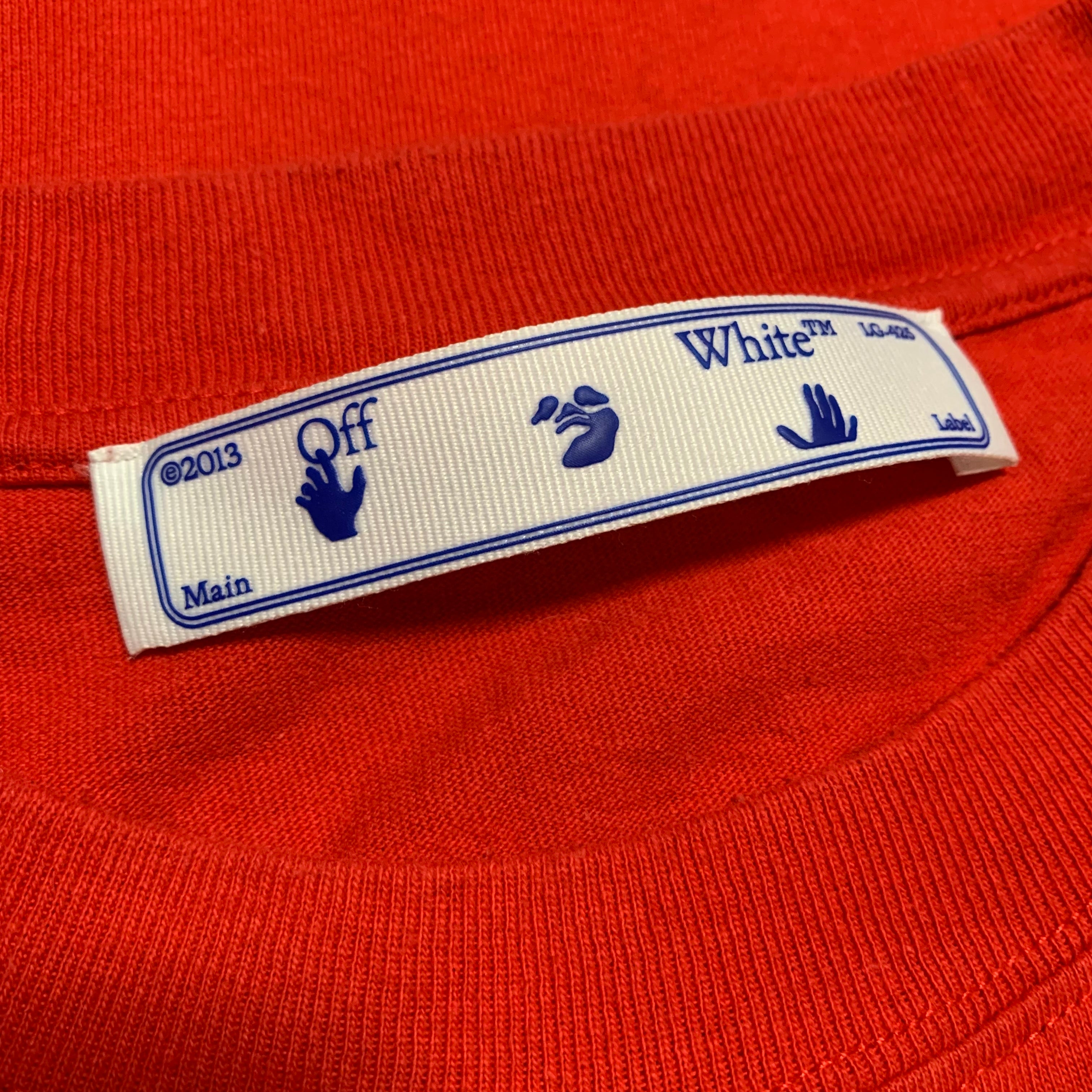Off White Large Gun Fingers Red Tee Virgil Abloh