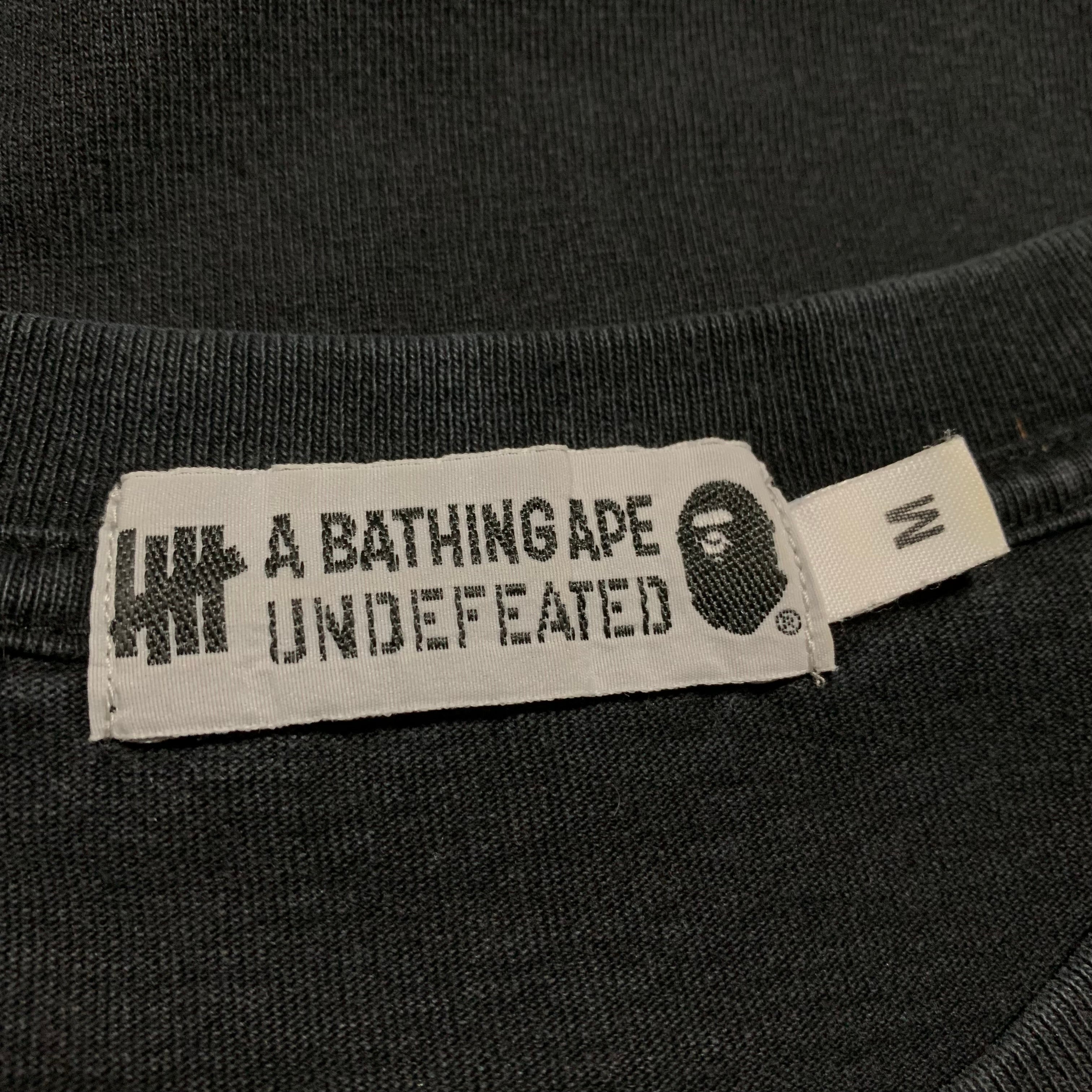 Bape Medium Undefeated Green ABC Camo Black Tee A Bathing Ape