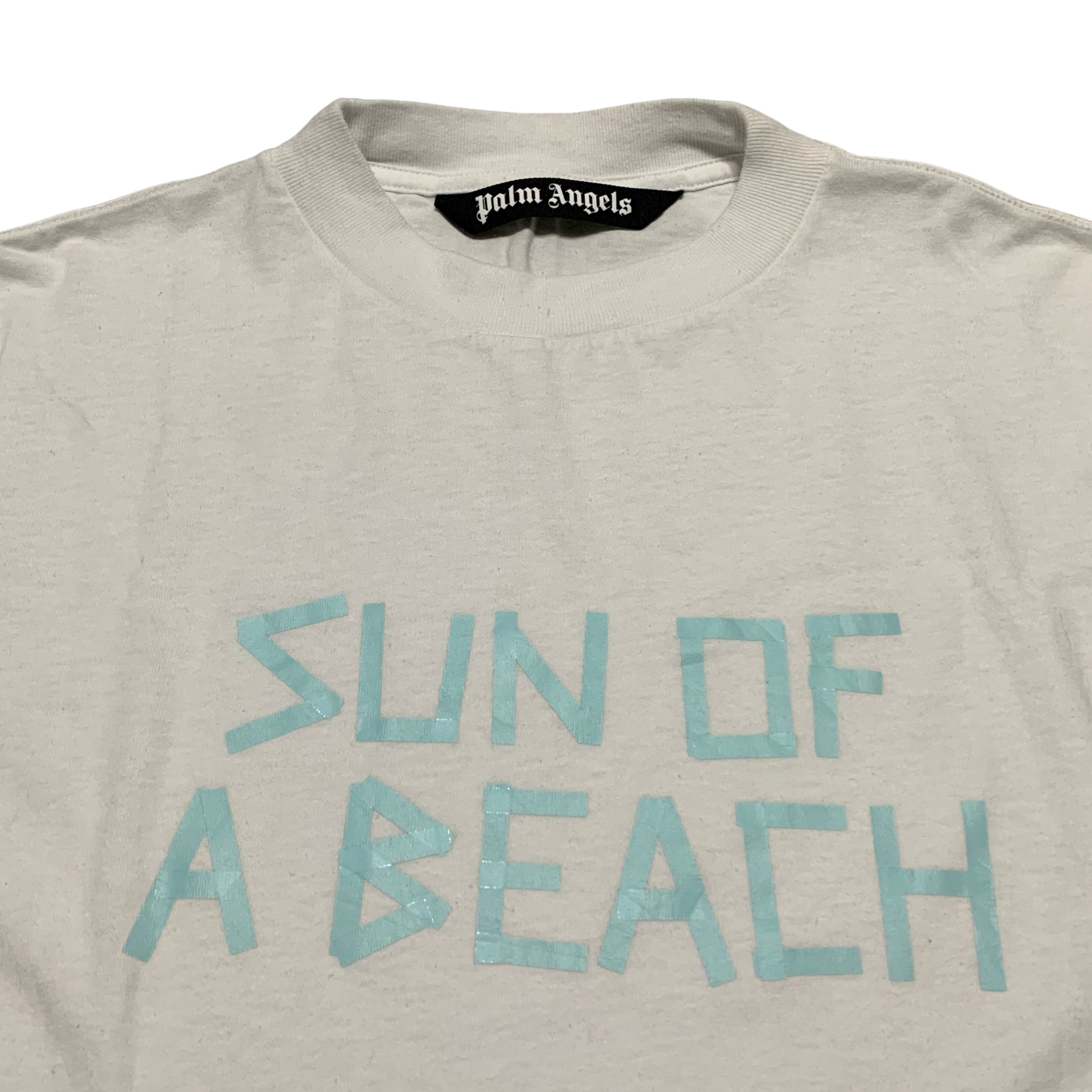Palm Angels Large Sun Of Beach White Tee