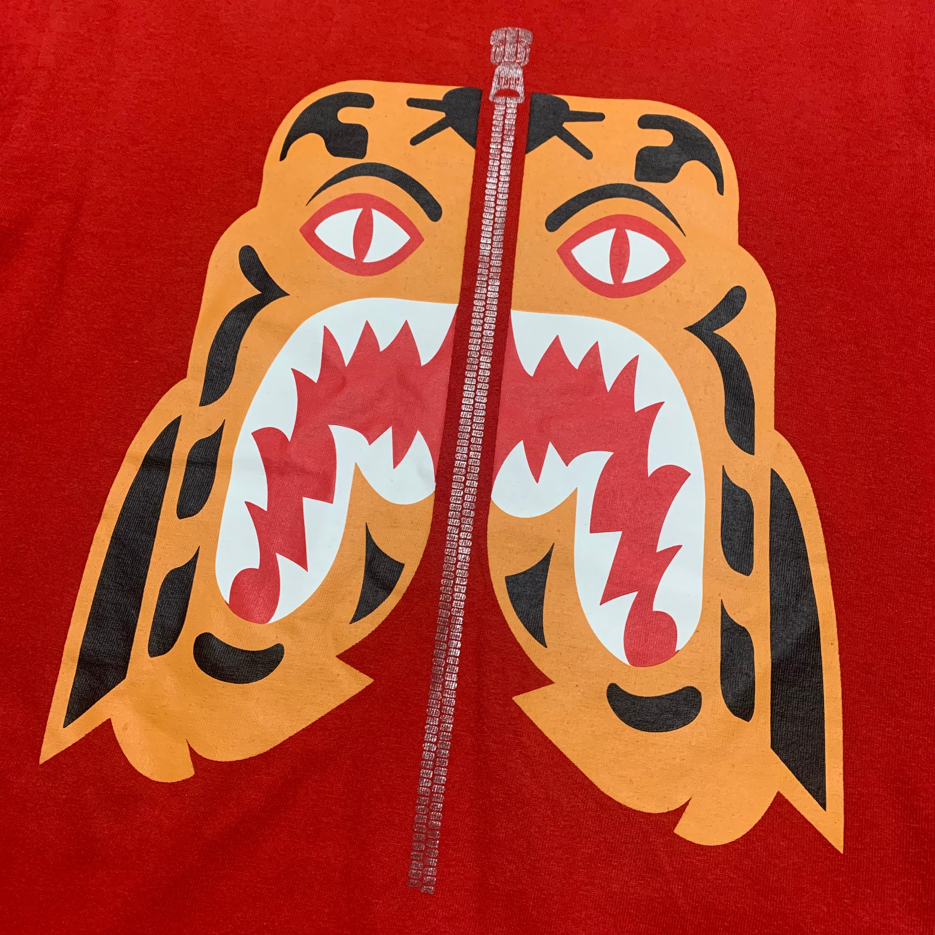 Bape Medium Tiger Shark Red Tee A Bathing Ape