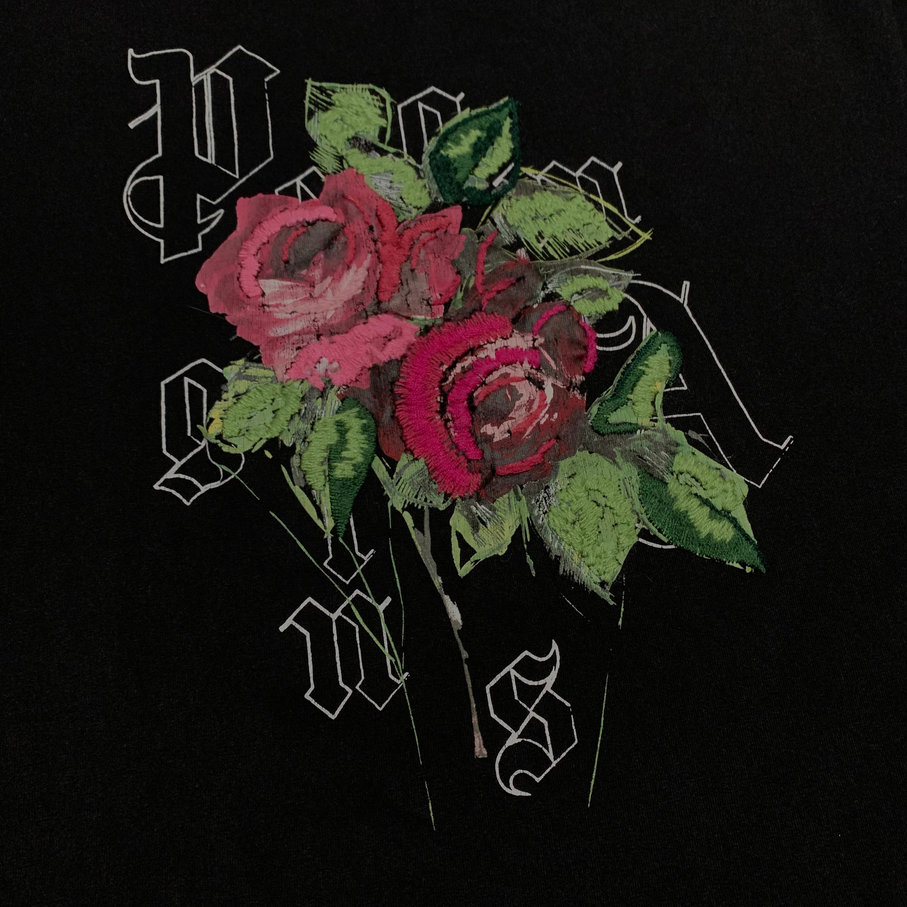 Palm Angels Medium End Clothing Big Rose Black Tee