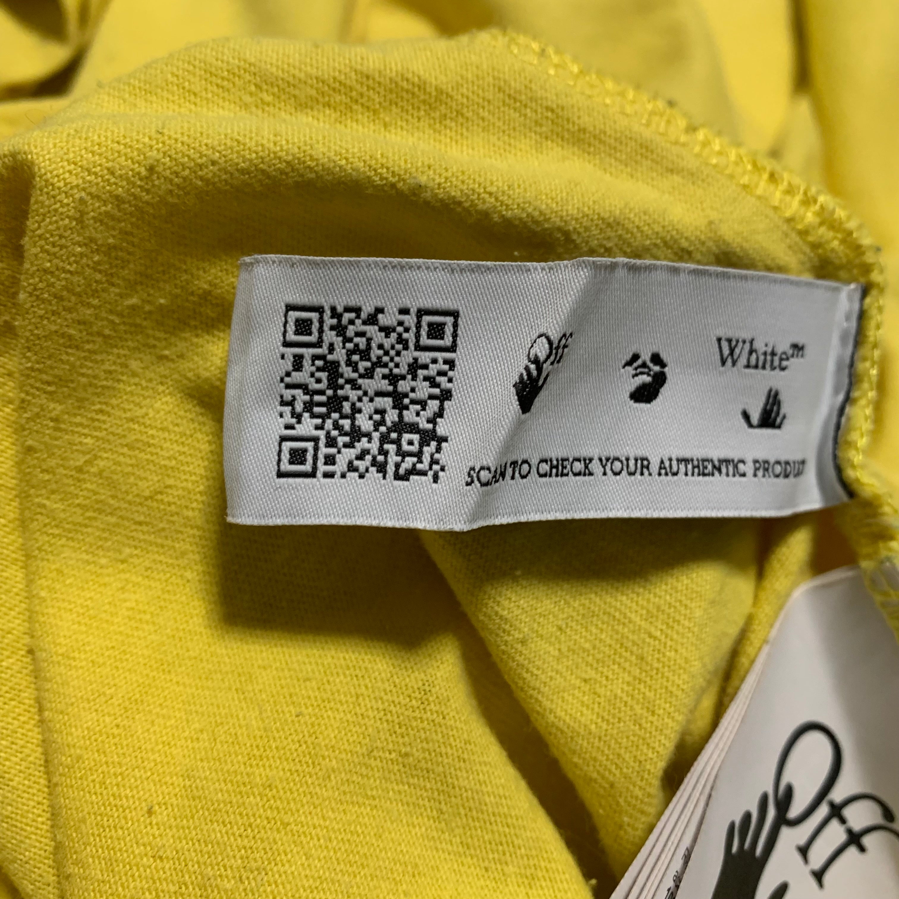 Off White Small Sprayed Marker Graffiti Yellow Tee Virgil Abloh