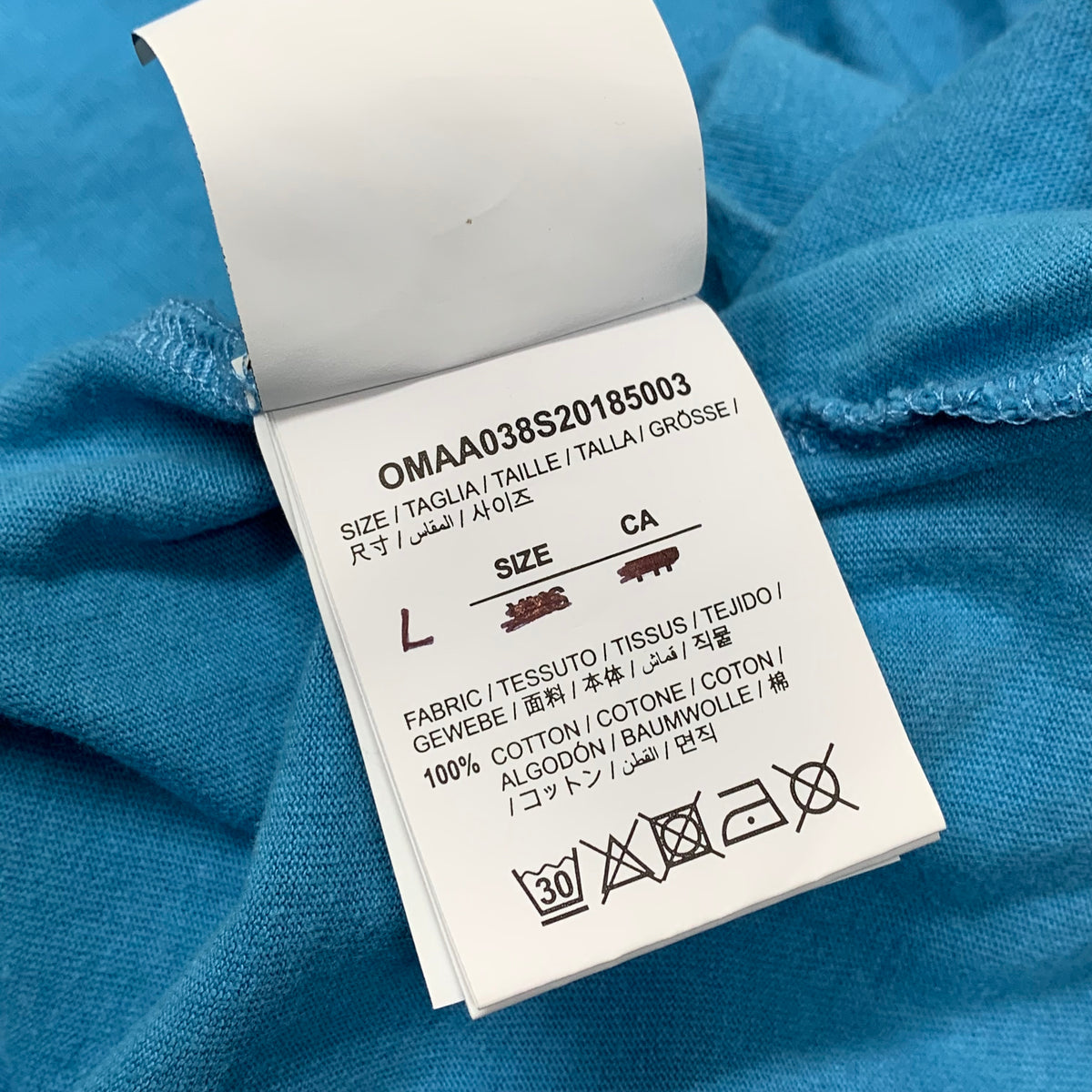 Off White Large Tee Airport Arrows Blue T-Shirt Virgil Abloh
