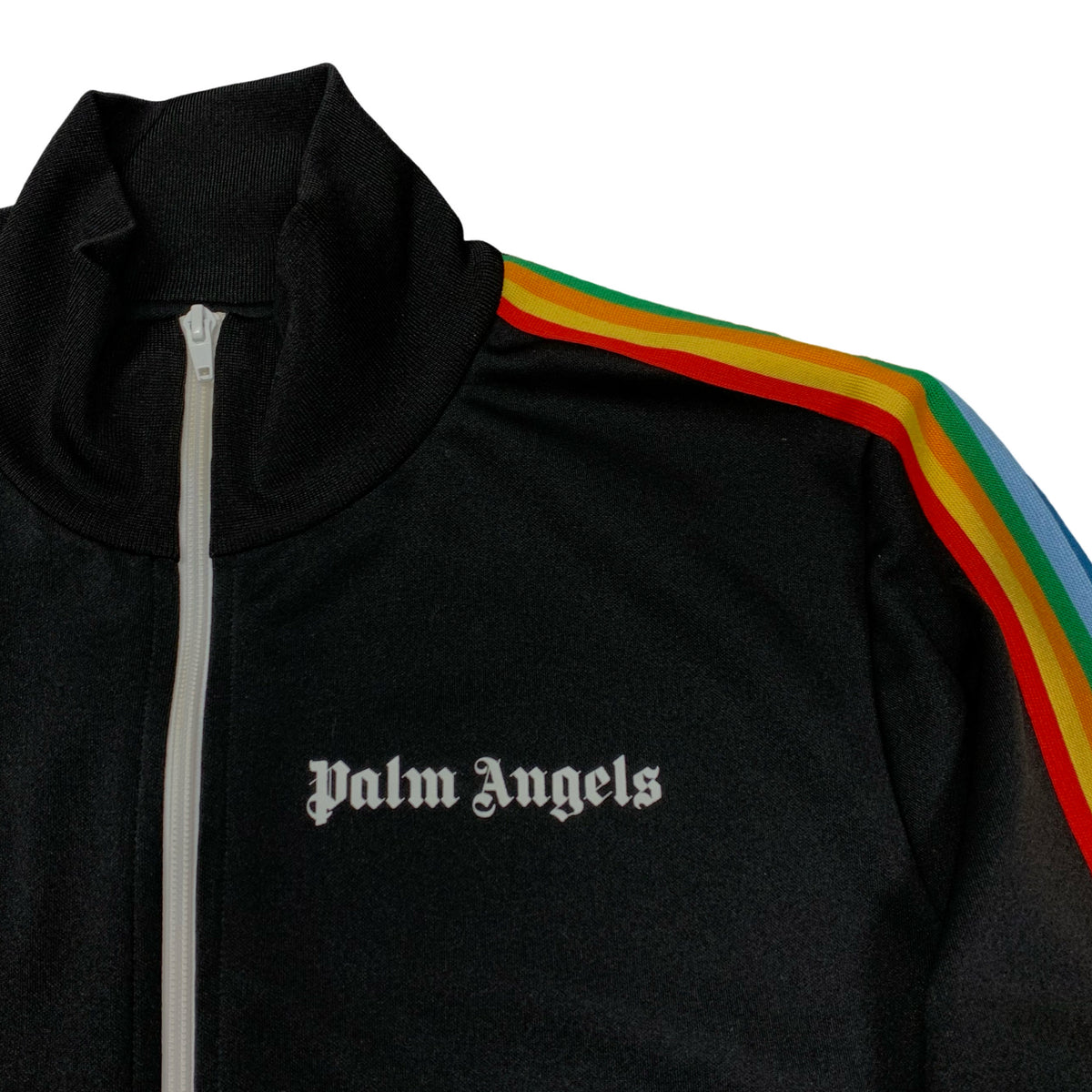 Palm Angels XL Jacket Black Rainbow Stripe Classic Track Top Jacket