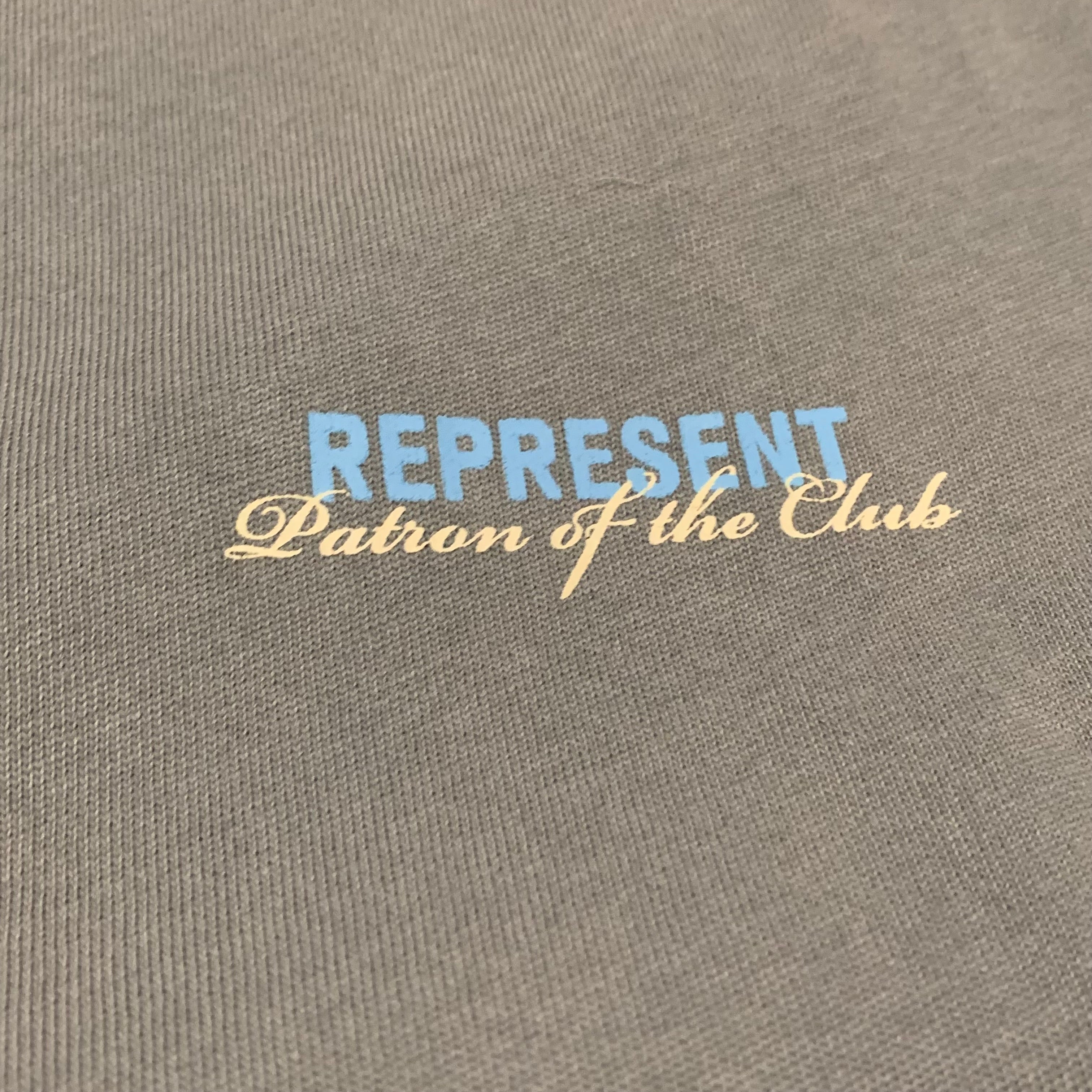 Represent Medium Patron Of The Club Washed Grey Tee Blue