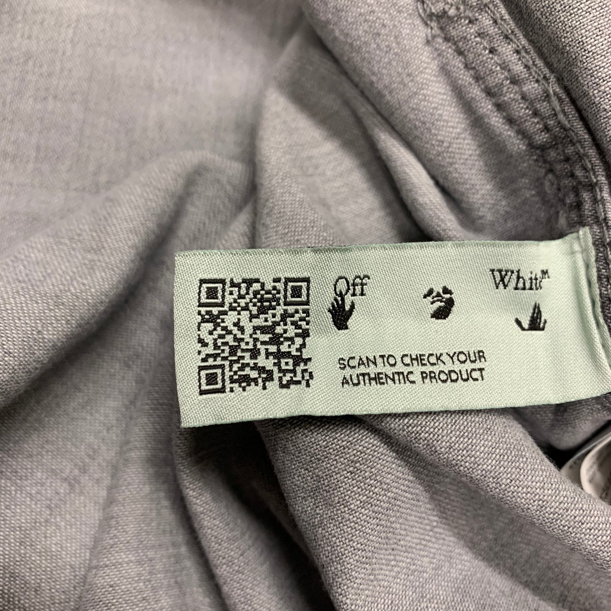 Off White Large Shirt Denim Blue Washed Long Sleeve Top Virgil Abloh