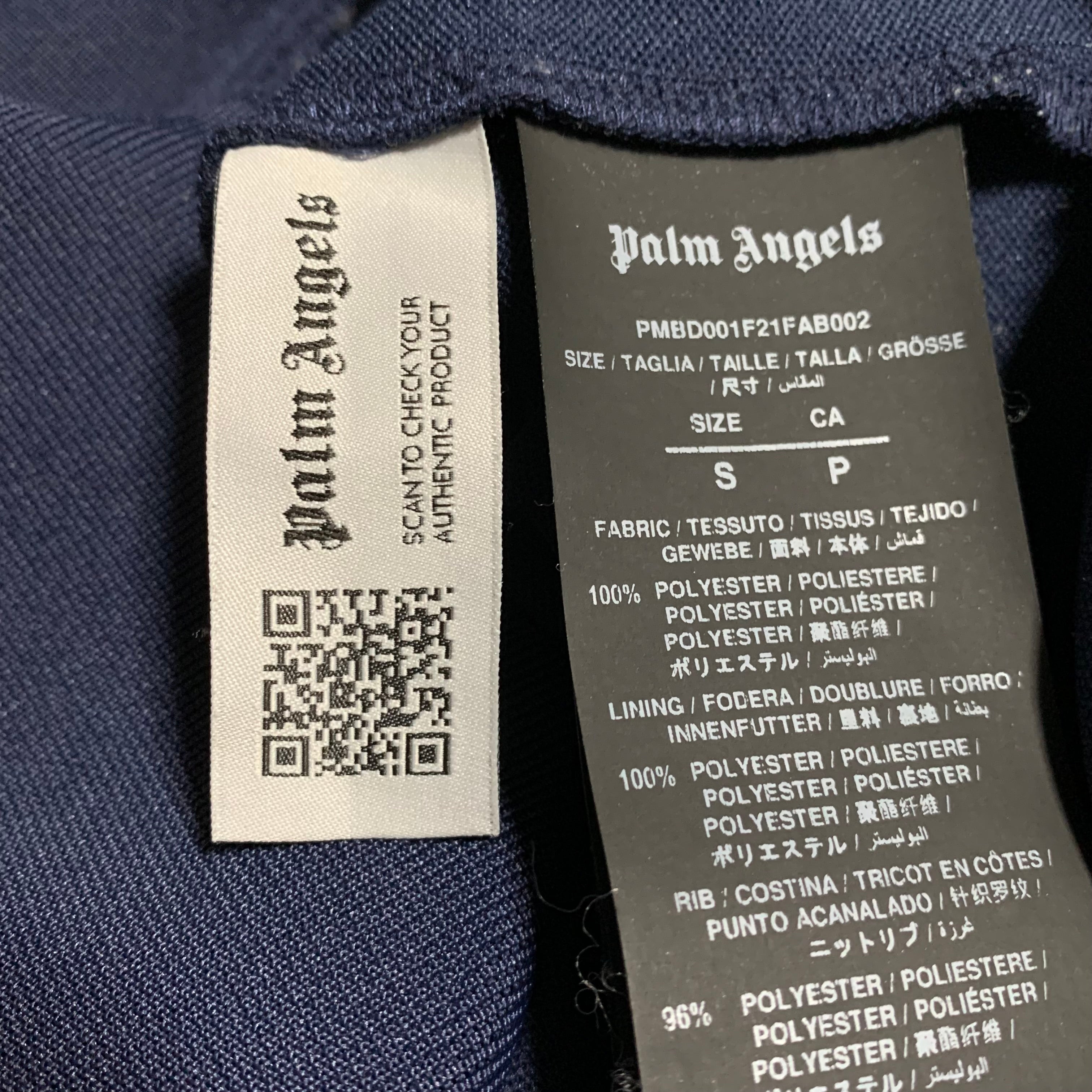 Palm Angels Small Track Jacket Blue Classic Track Top