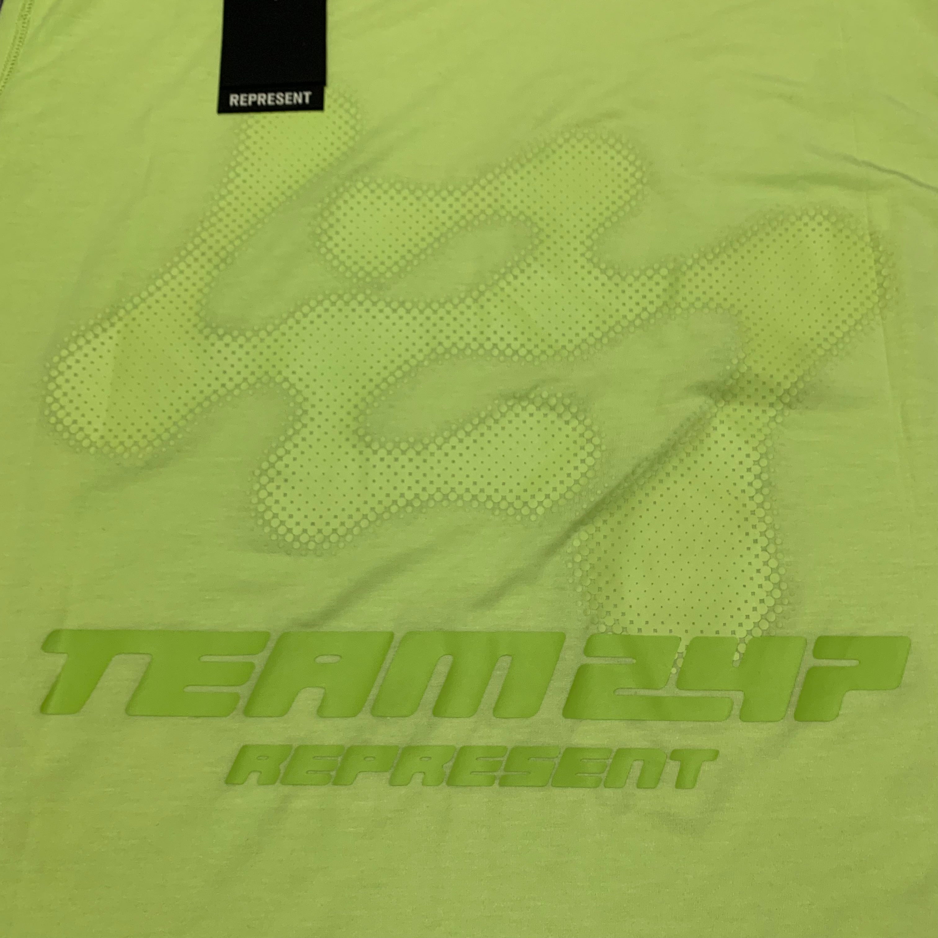 Represent Small 247 Future Terrains Oversized Tank Top Shadow Lime Green