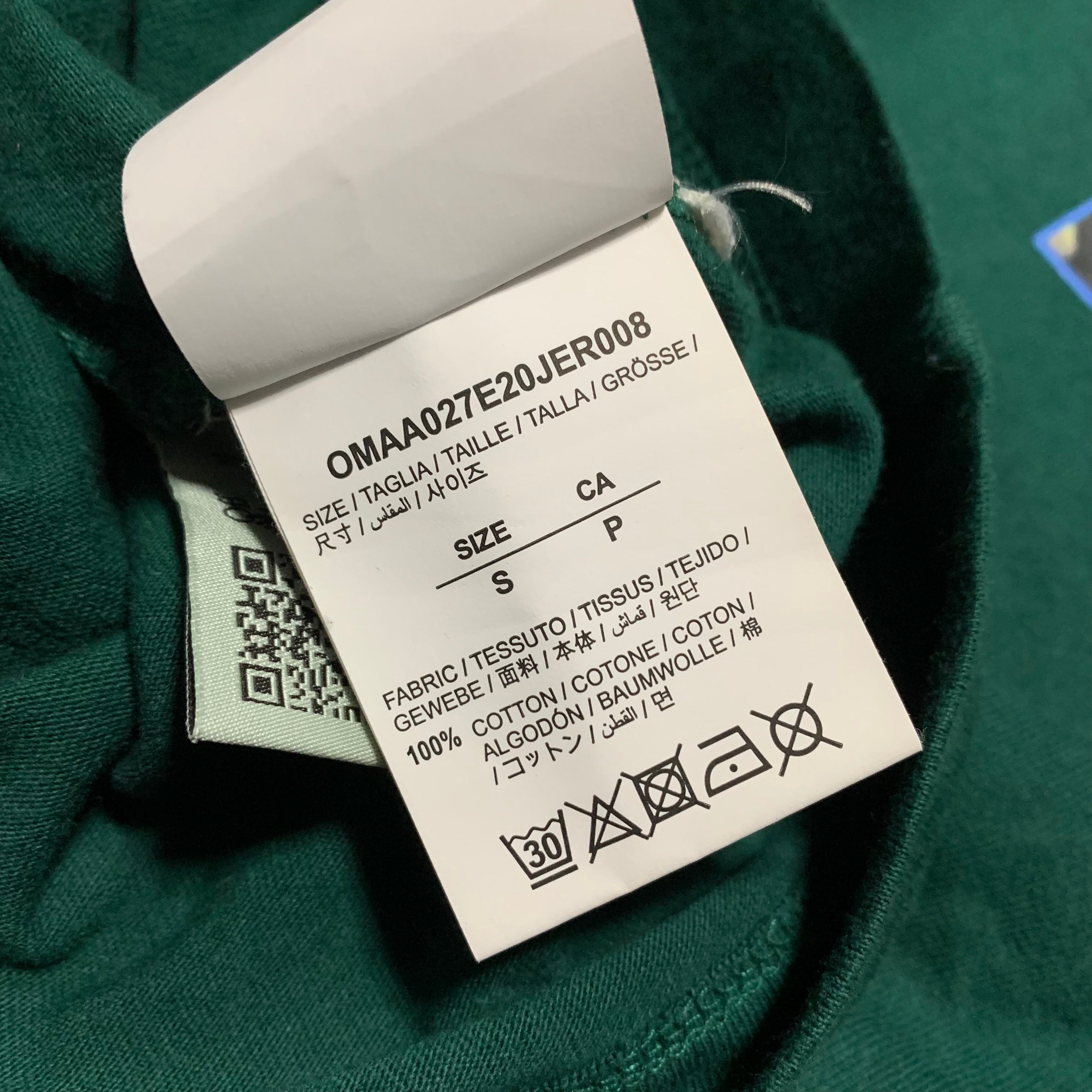 Off White Small Caravaggio Graphic Green Tee Virgil Abloh