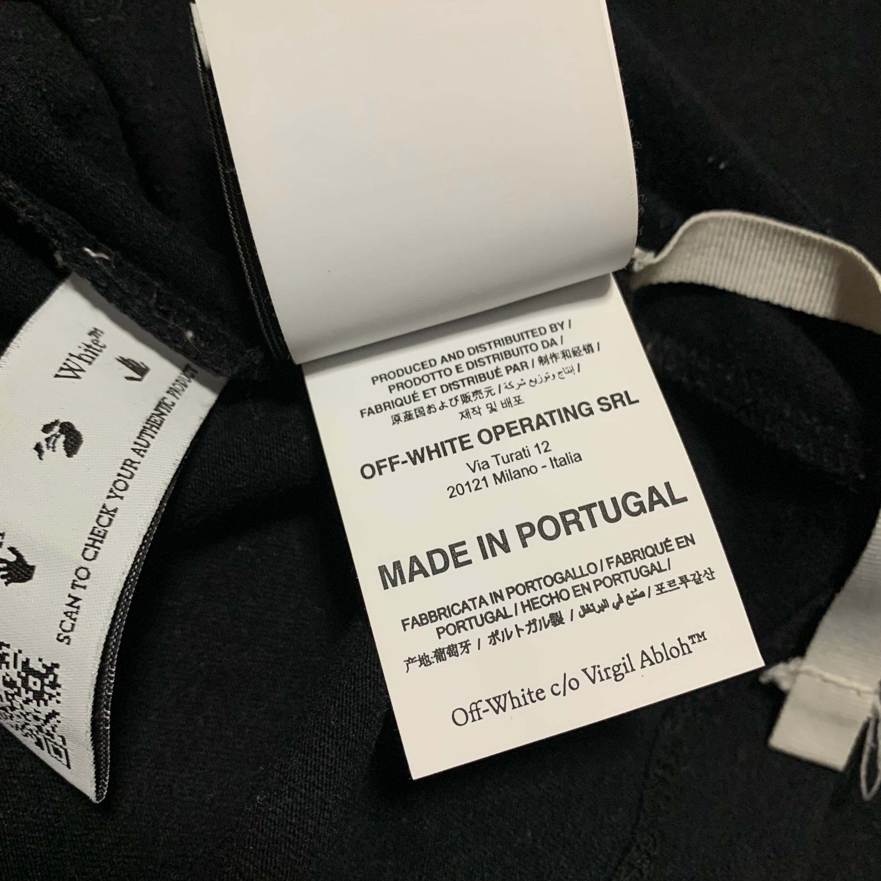 Off White XXS Bolt Arrows Black Tee Virgil Abloh