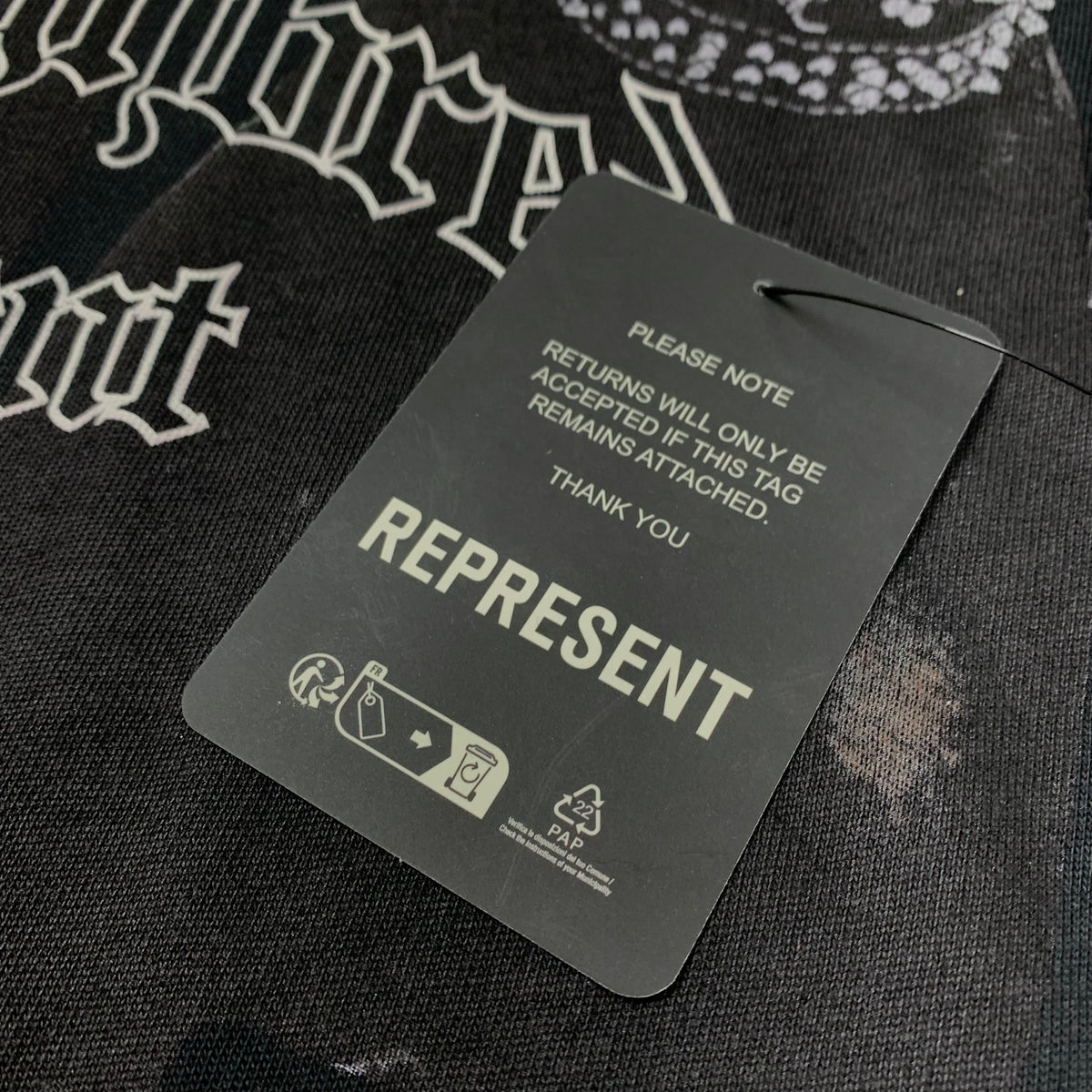 Represent Medium Tee Thoroughbred Dog Vintage Black T-Shirt