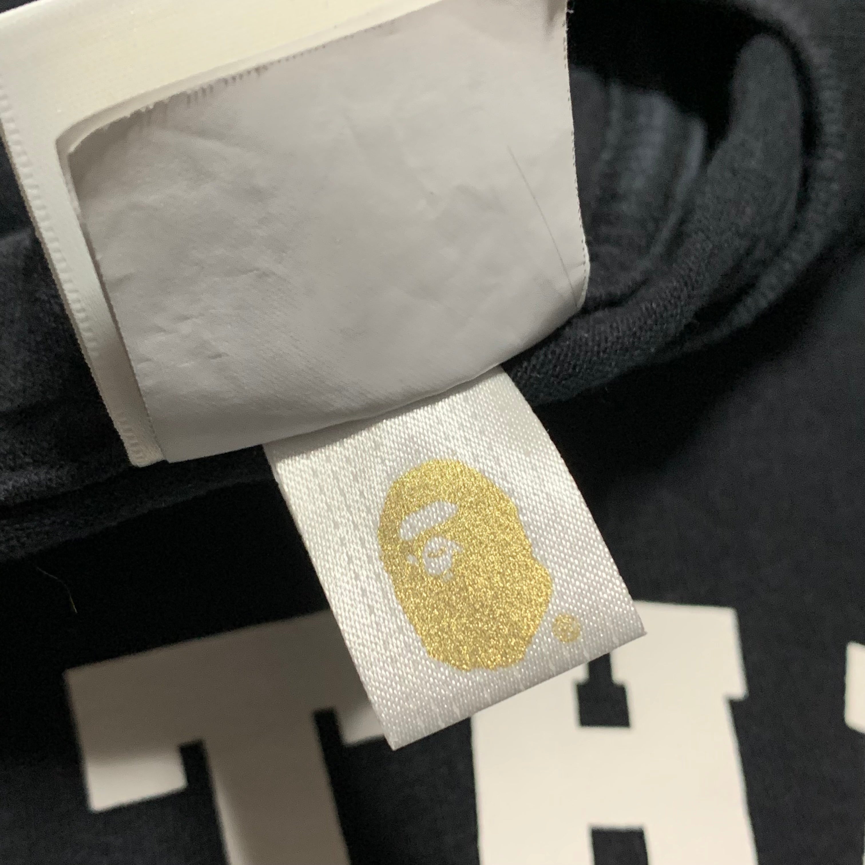 Bape XL College Check Black Tee A Bathing Ape