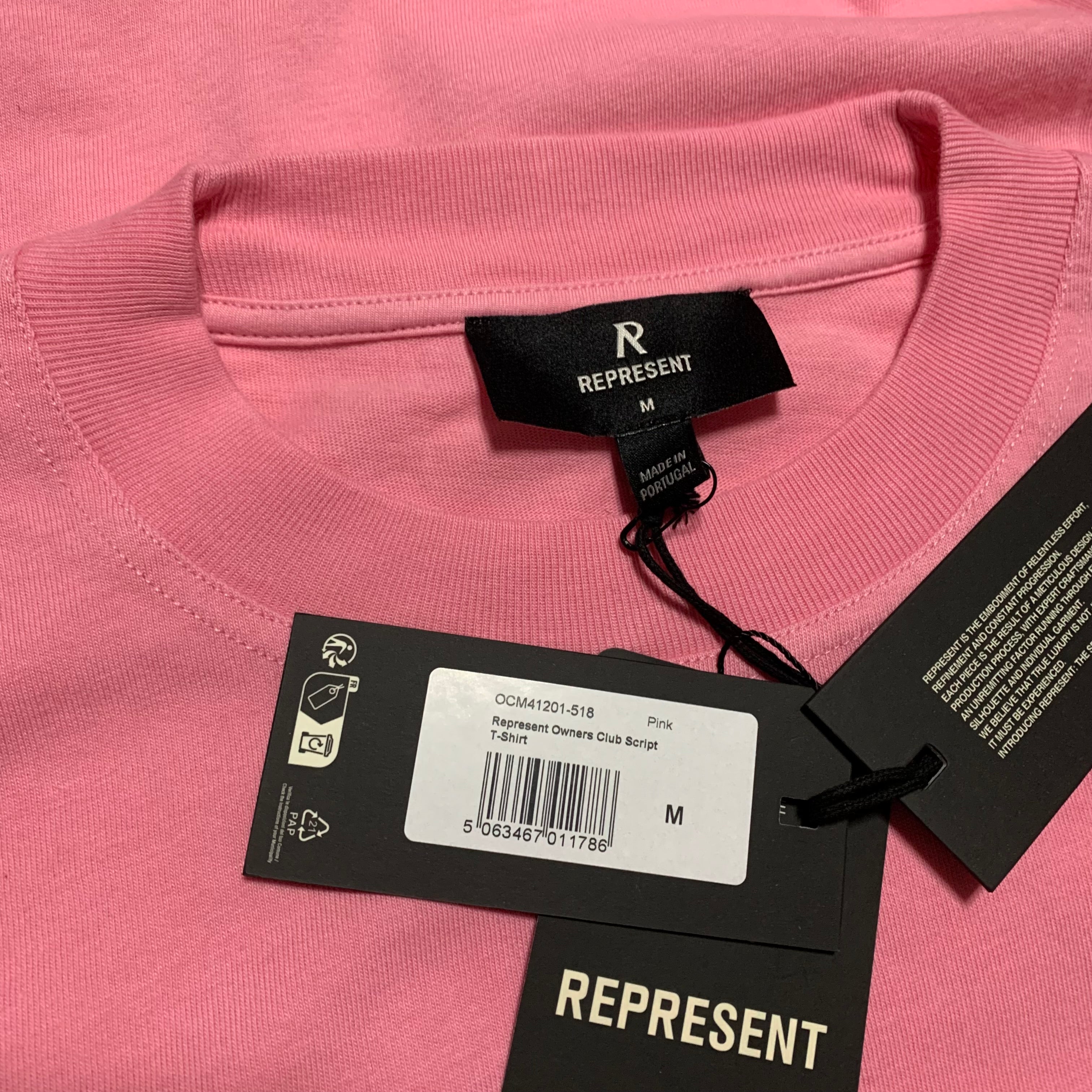 Represent Medium Owners Club Script Pink Tee