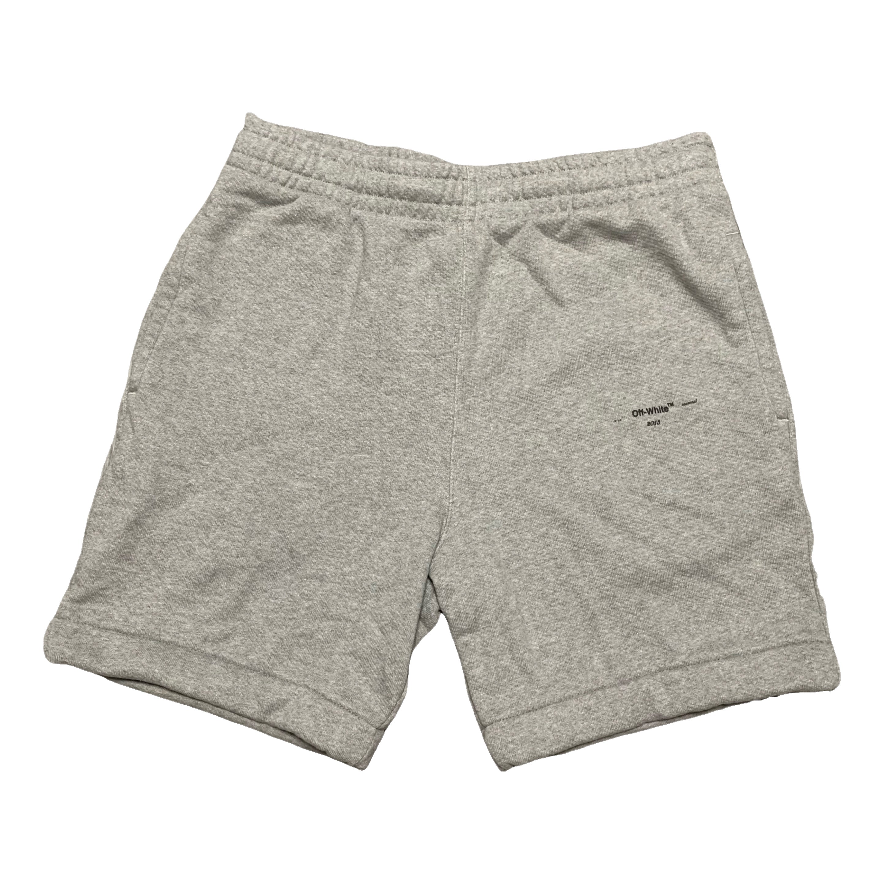 Off White Large Shorts Logo Grey Jogger Shorts Virgil Abloh (OMCH020E19D25019)