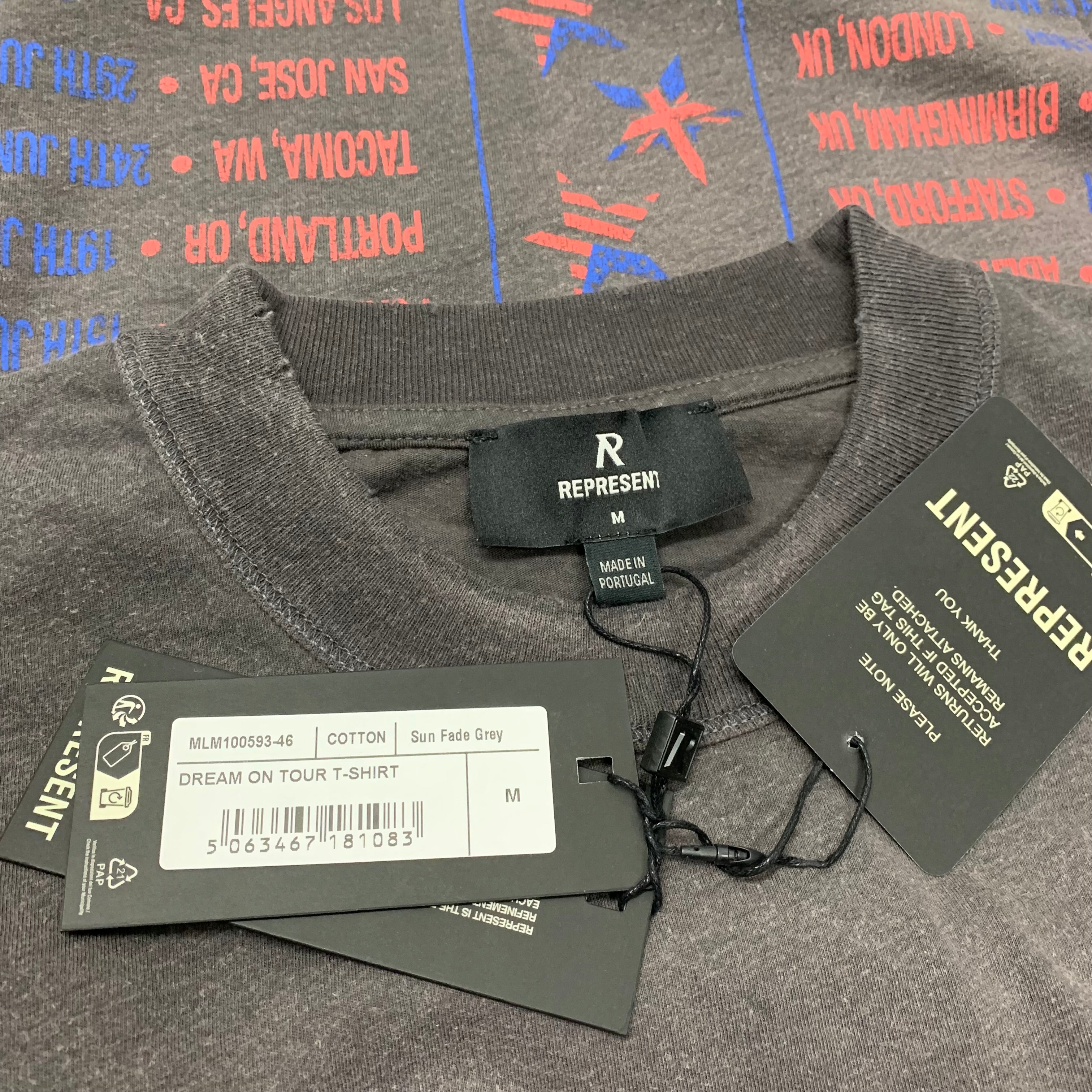 Represent Medium Tee Dream On Tour Sun Fade Grey T-Shirt