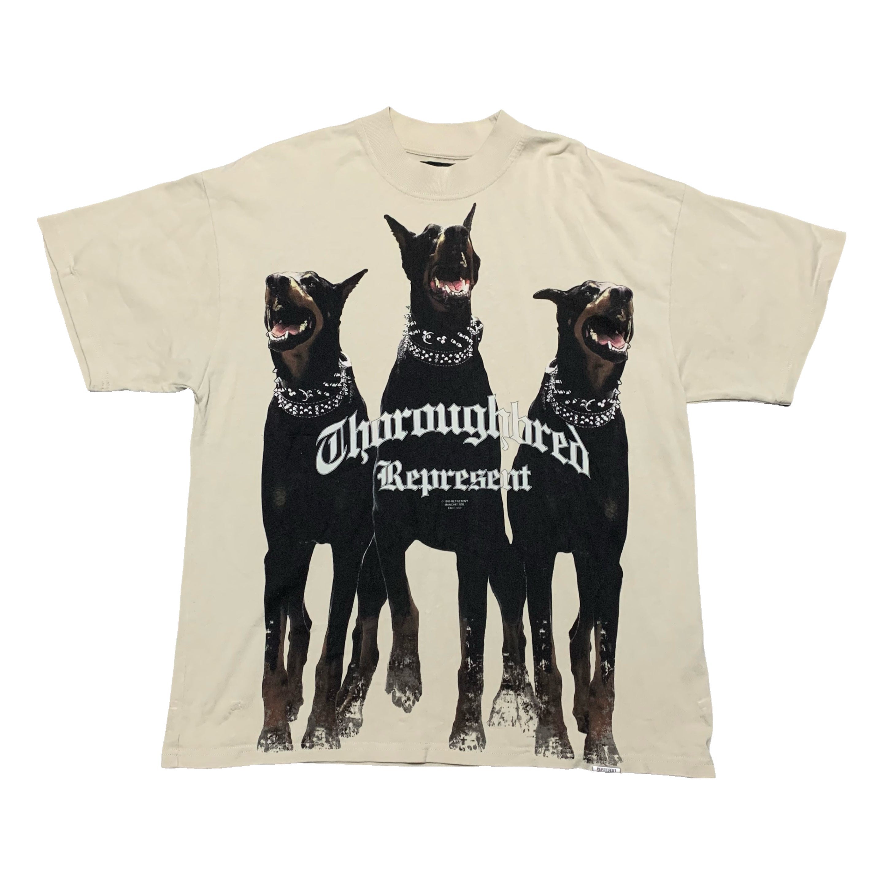 Represent Small Thoroughbred Dog Vintage White Tee