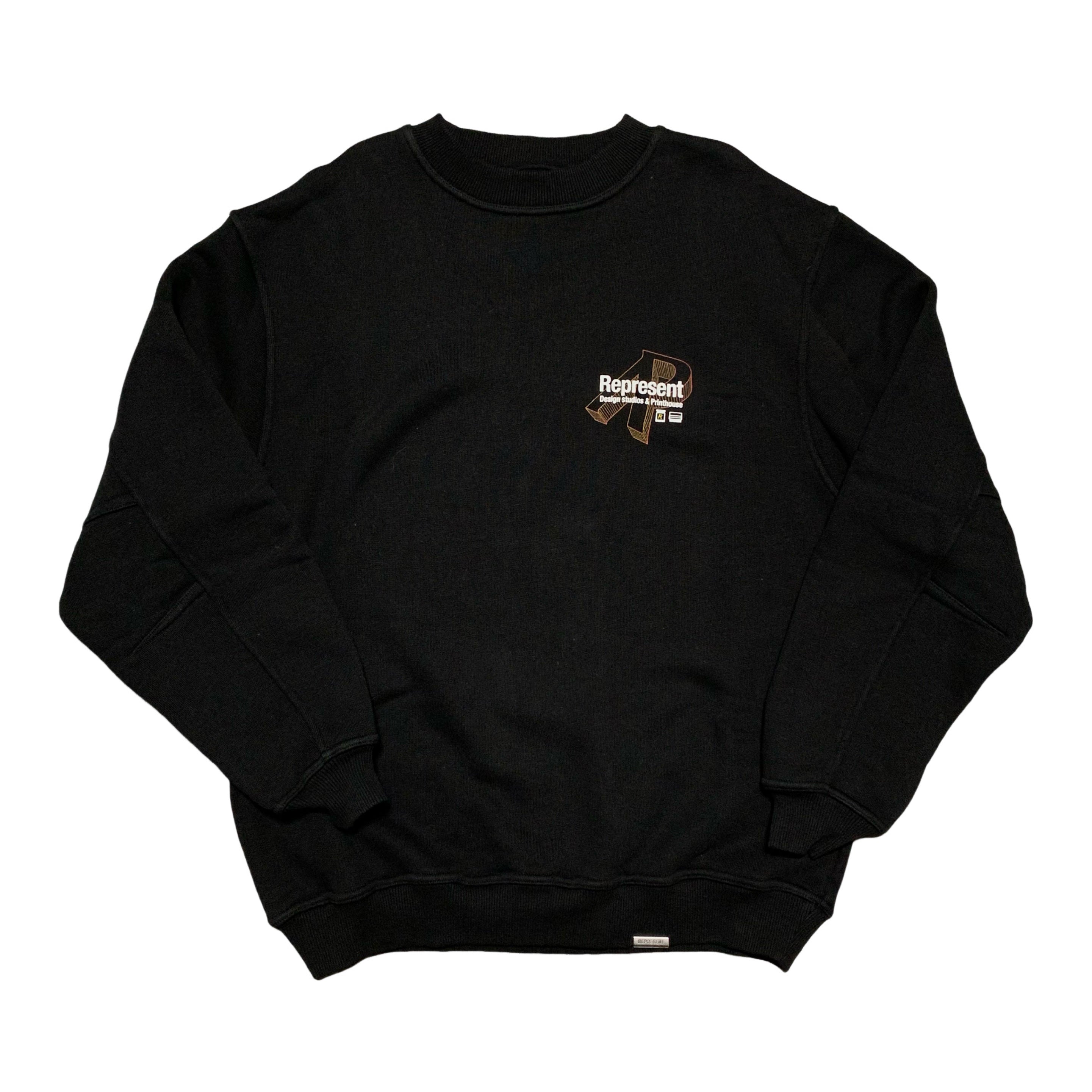 Represent XS Design Studio Team Jet Black Sweater Sweatshirt Crewneck