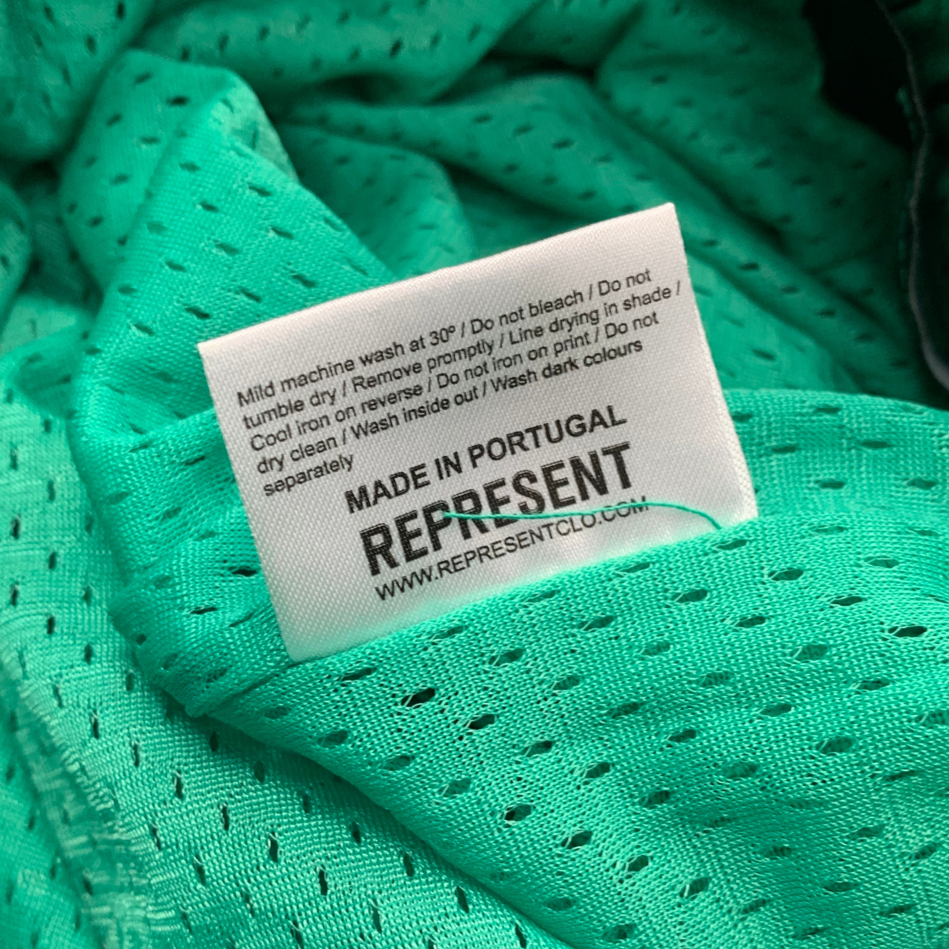 Represent Small Shorts Owners Club Island Green Zip Mesh Bottoms