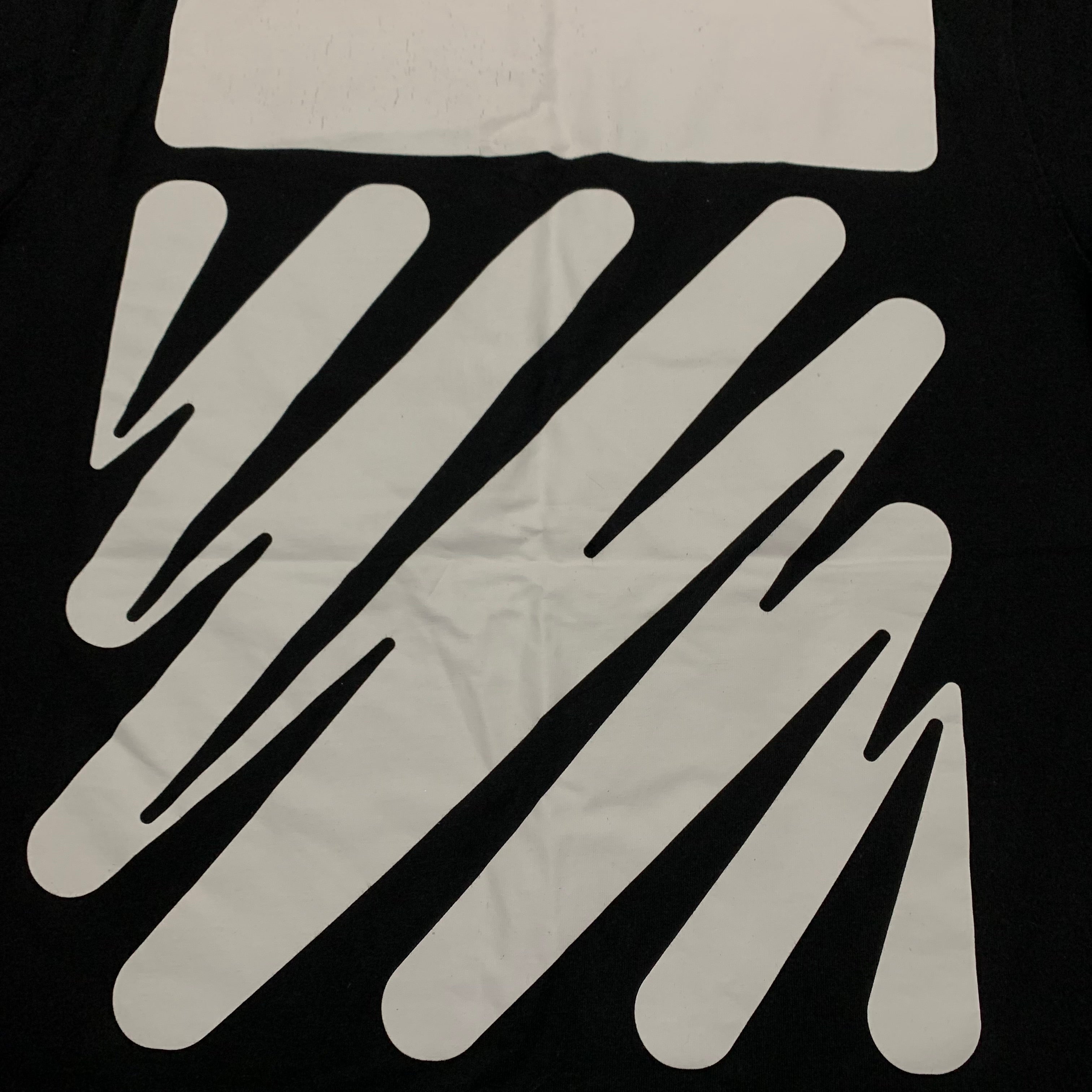Off White Medium Wave Diagonal Black Tee Virgil Abloh
