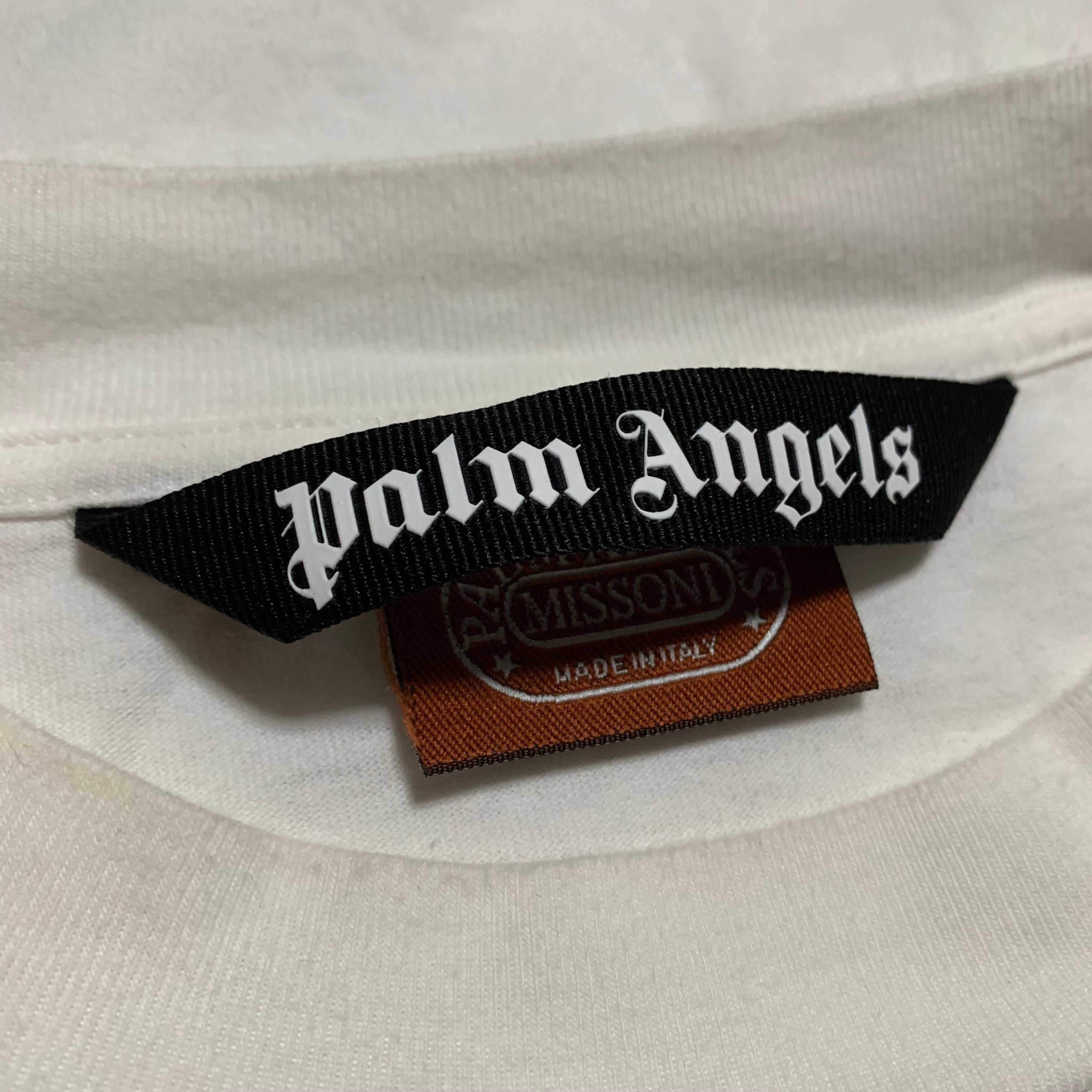 Palm Angels Large Missoni Spray Paint White Tee