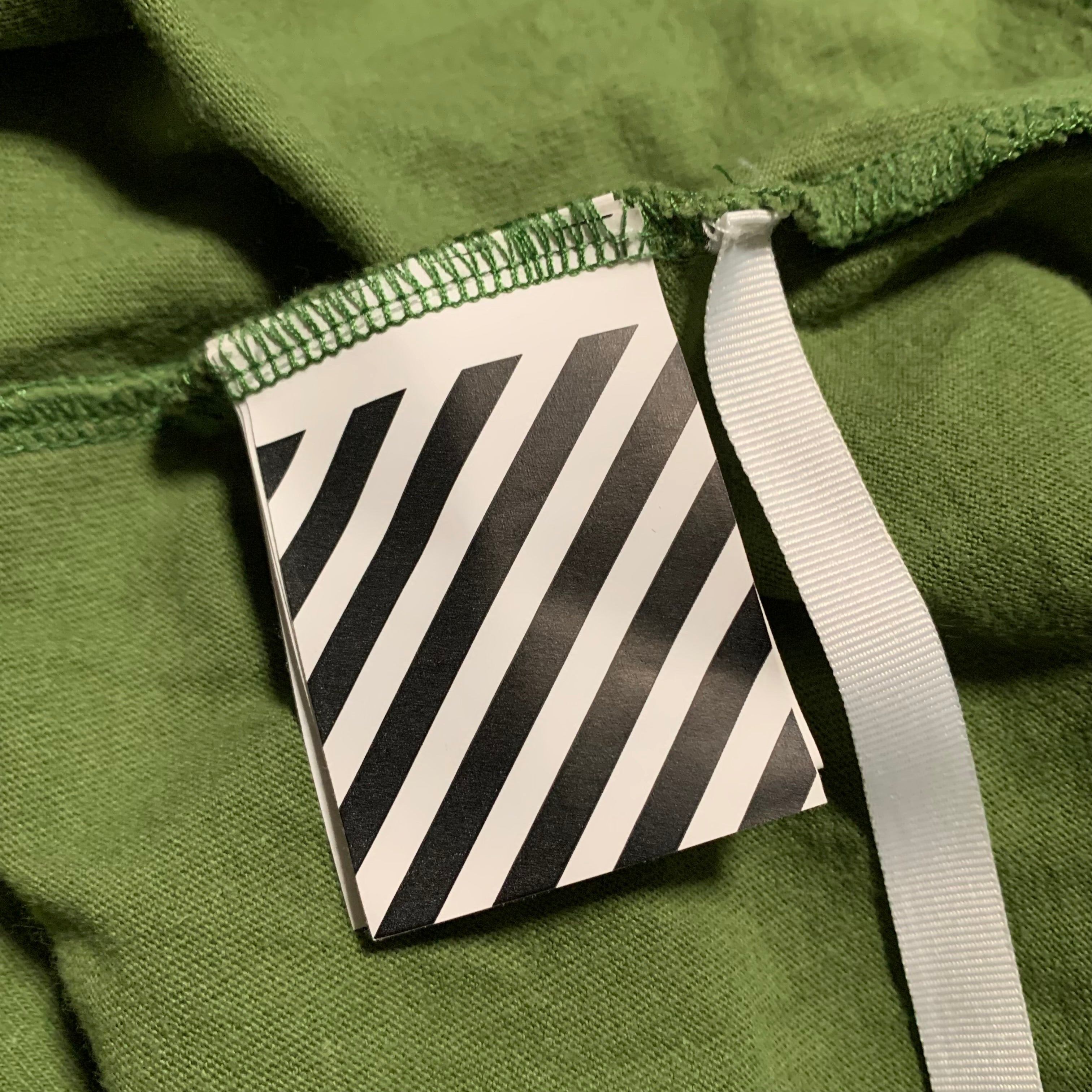 Off White Medium Arrows Graphic Khaki Green Tee Virgil Abloh