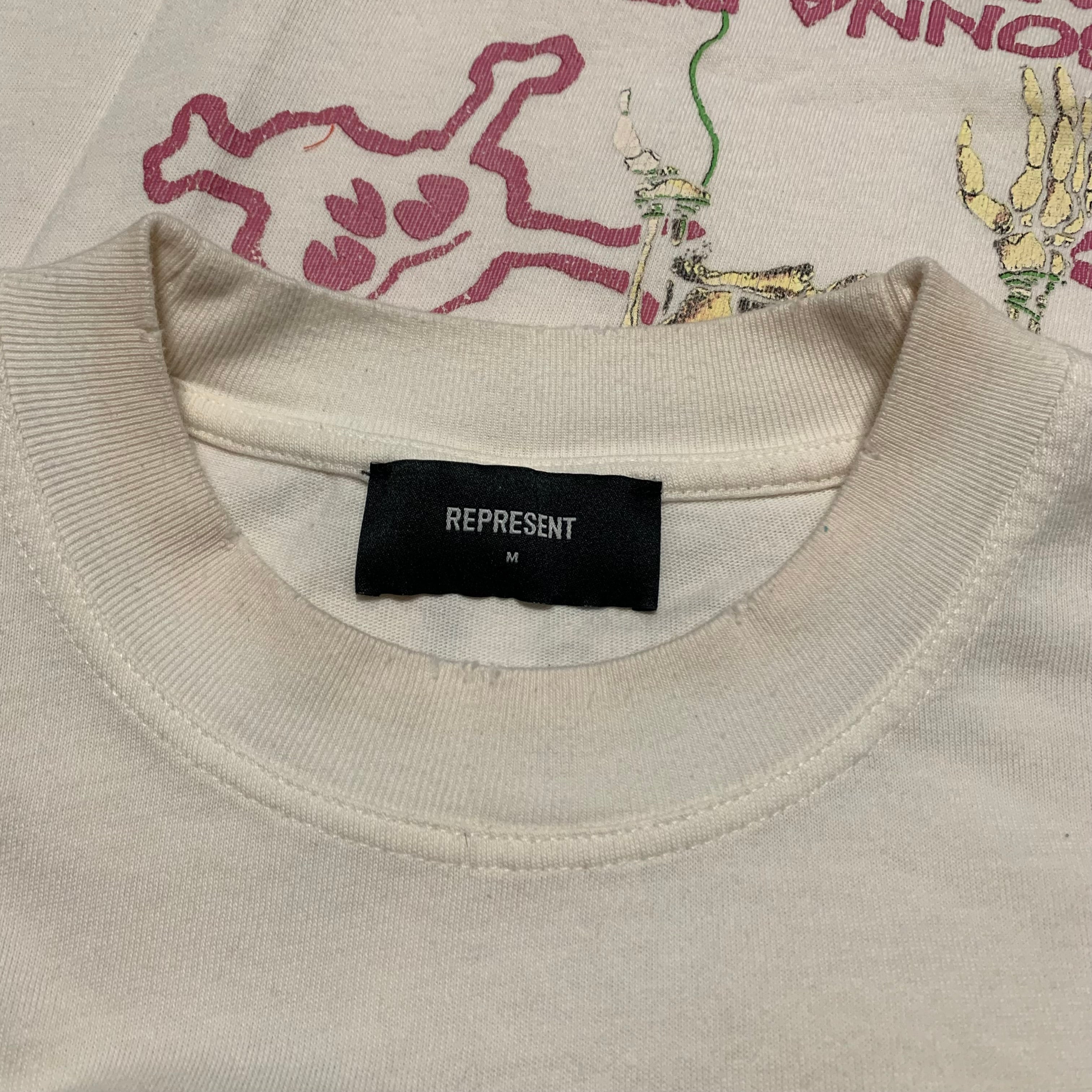 Represent Medium Motley Crue Flat White Tee