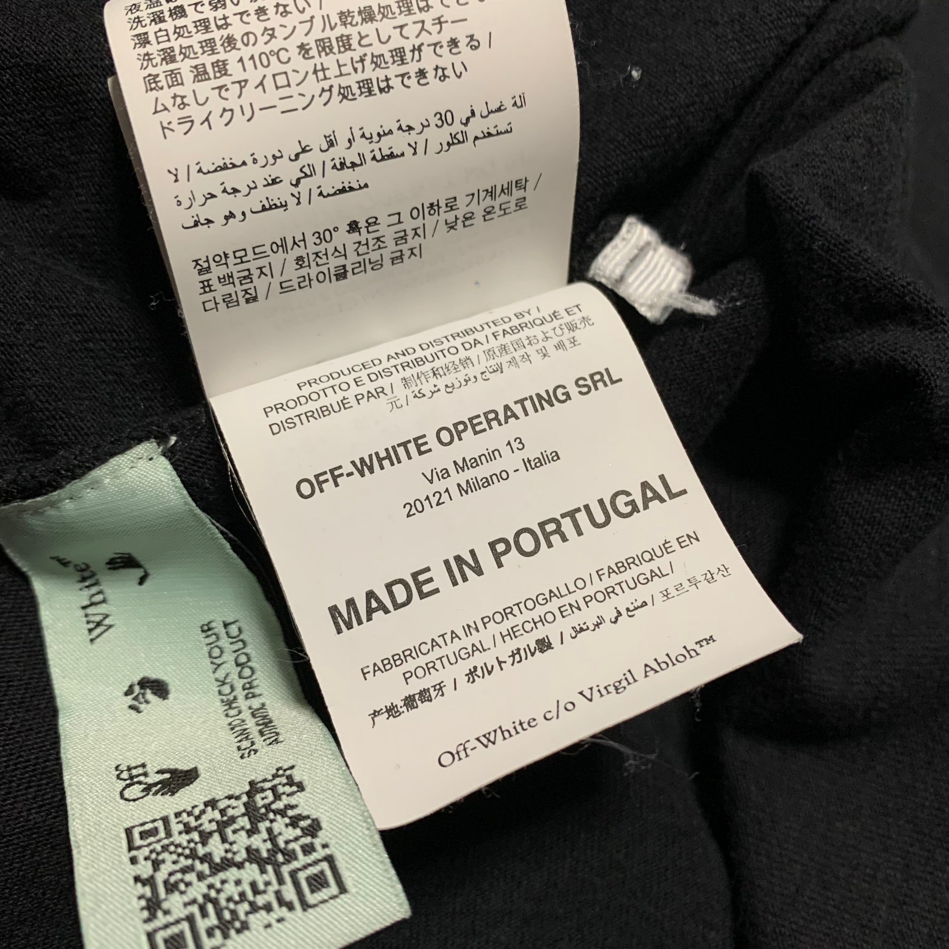 Off White Medium Caravaggio Arrows Black Tee Virgil Abloh