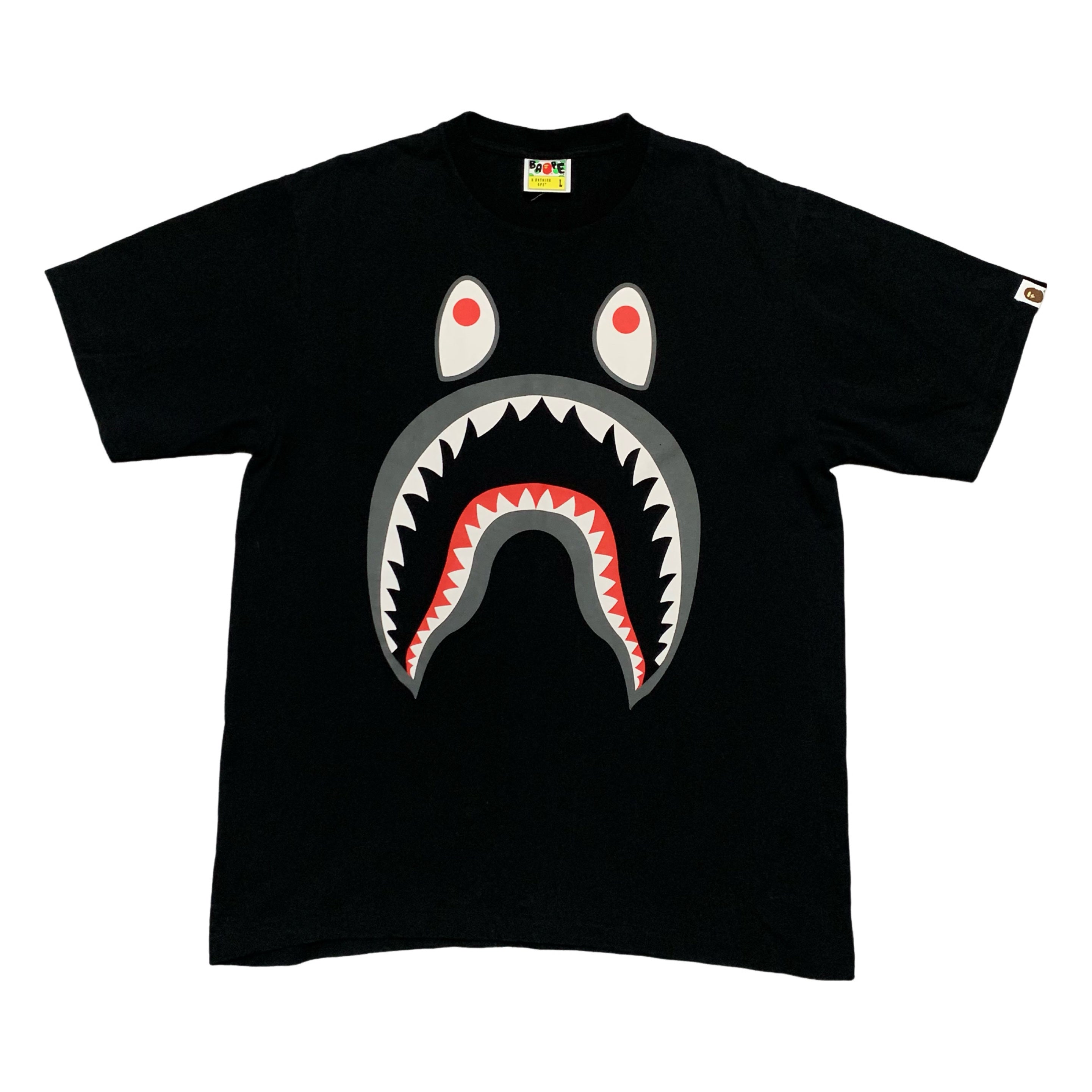 Bape Medium Shark PONR Graphic Black Tee A Bathing Ape