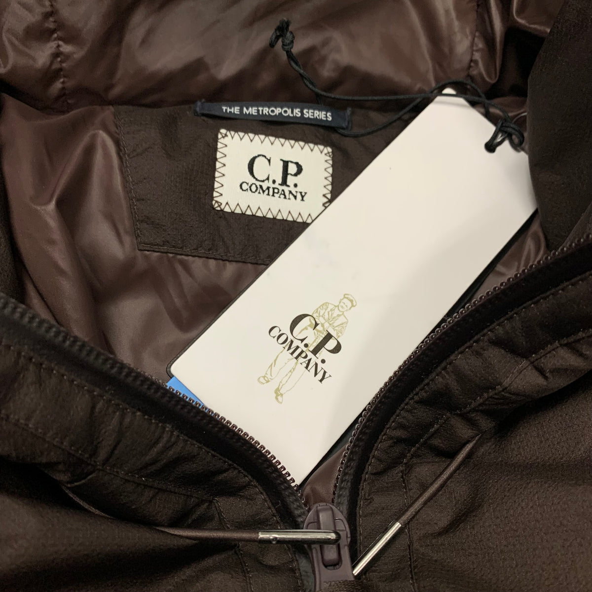 C.P. Company Small Jacket Puffer Metropolis Pertex Down Brown Hooded Jacket (RRP £805)