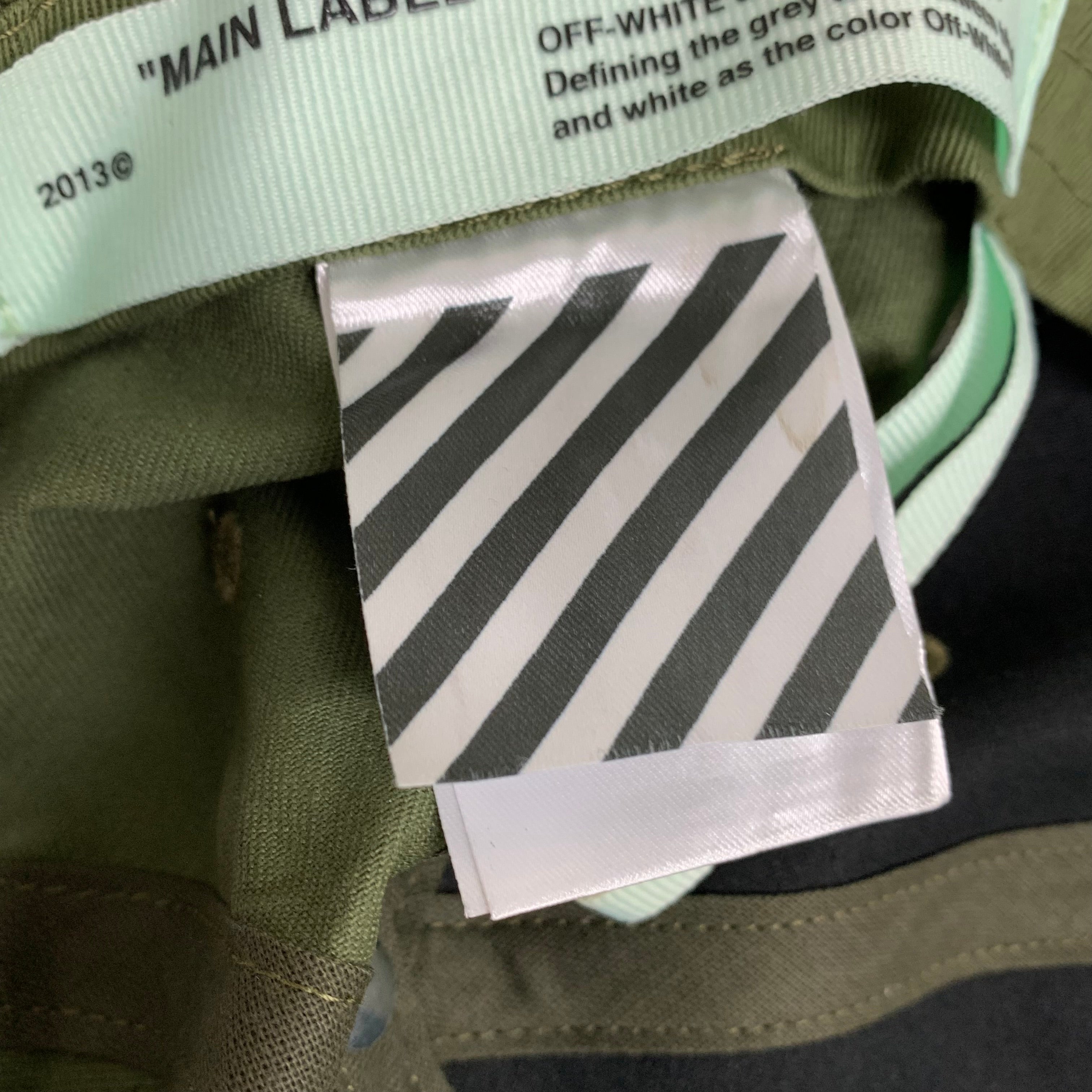 Off White Hat 'Off' Graphic Khaki Green Baseball Cap Virgil Abloh