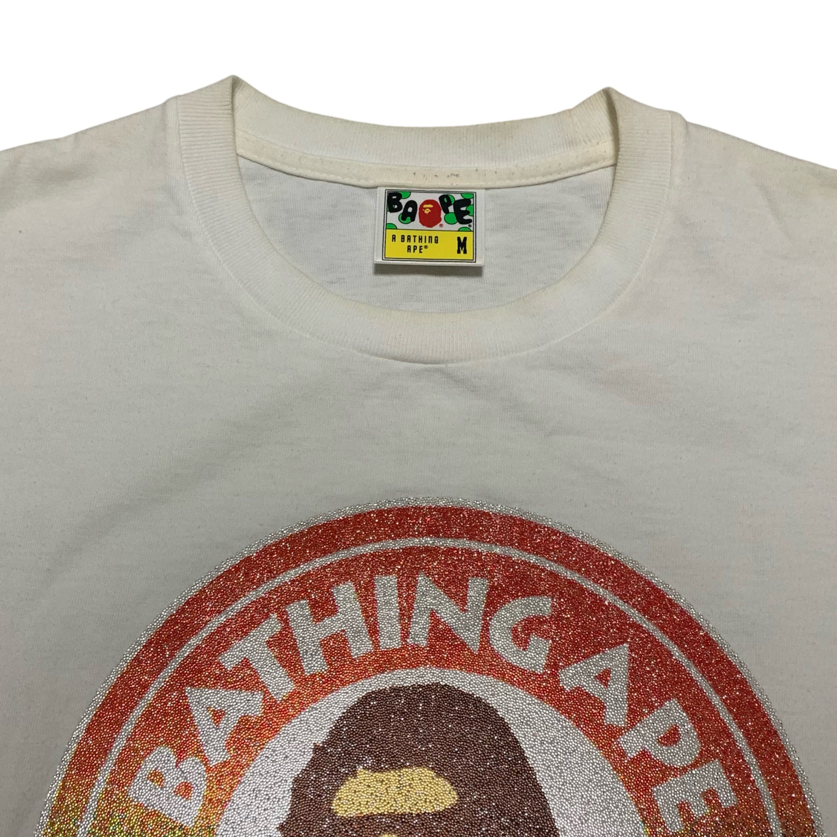 Bape Medium Rainbow Busy Works Glass Beads White Tee