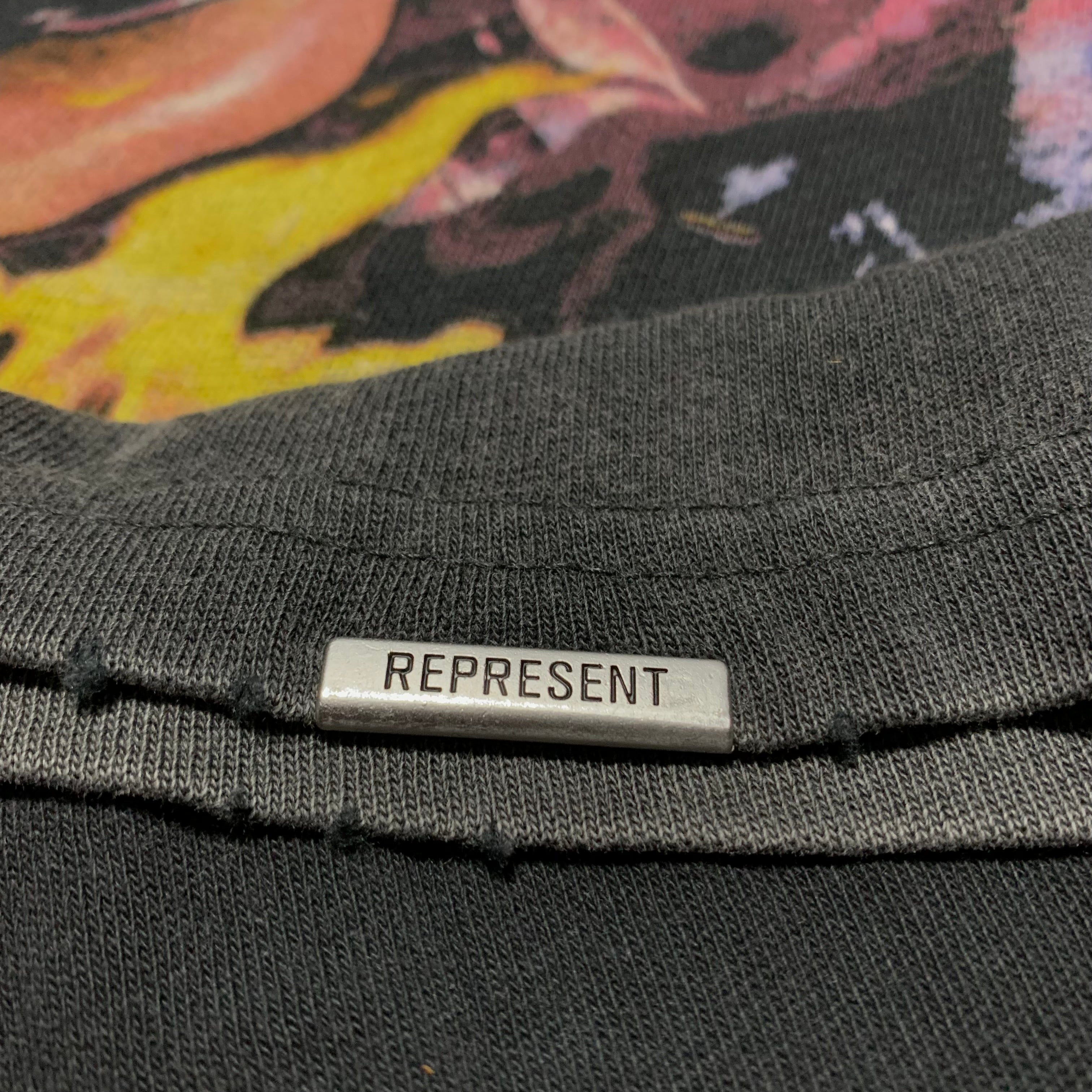Represent Medium Reign In Pain Vintage Black Tee Spirit Reaper