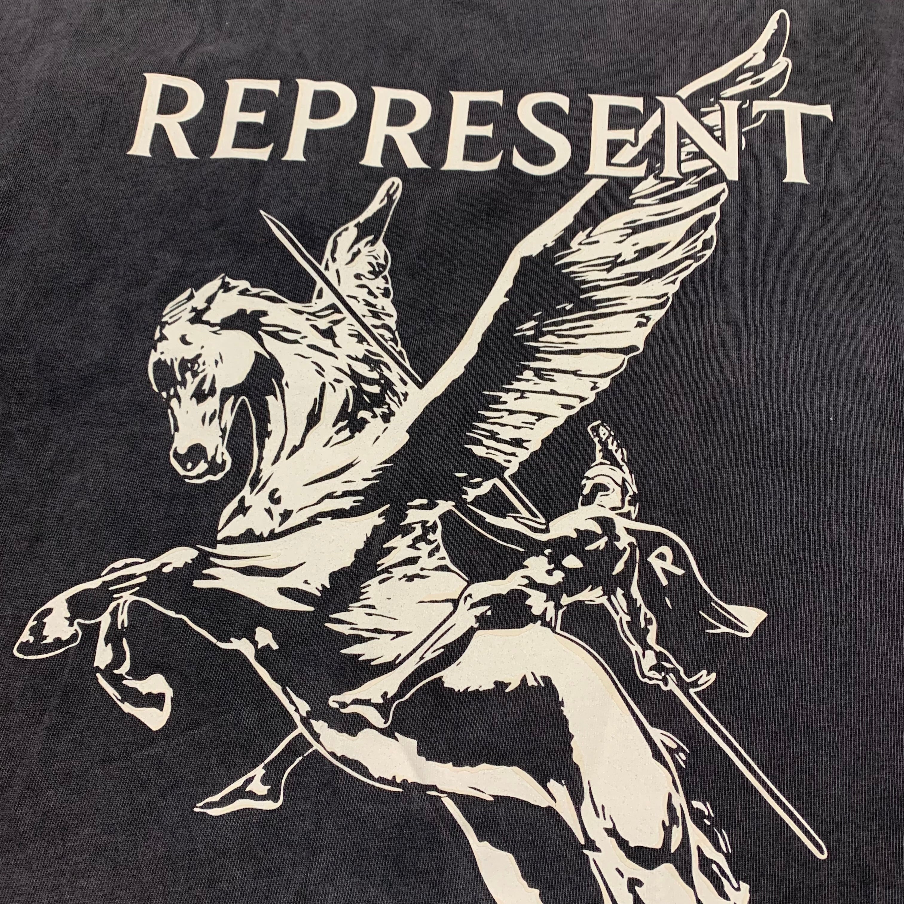 Represent Large Mascot Vintage Grey Pocket Tee