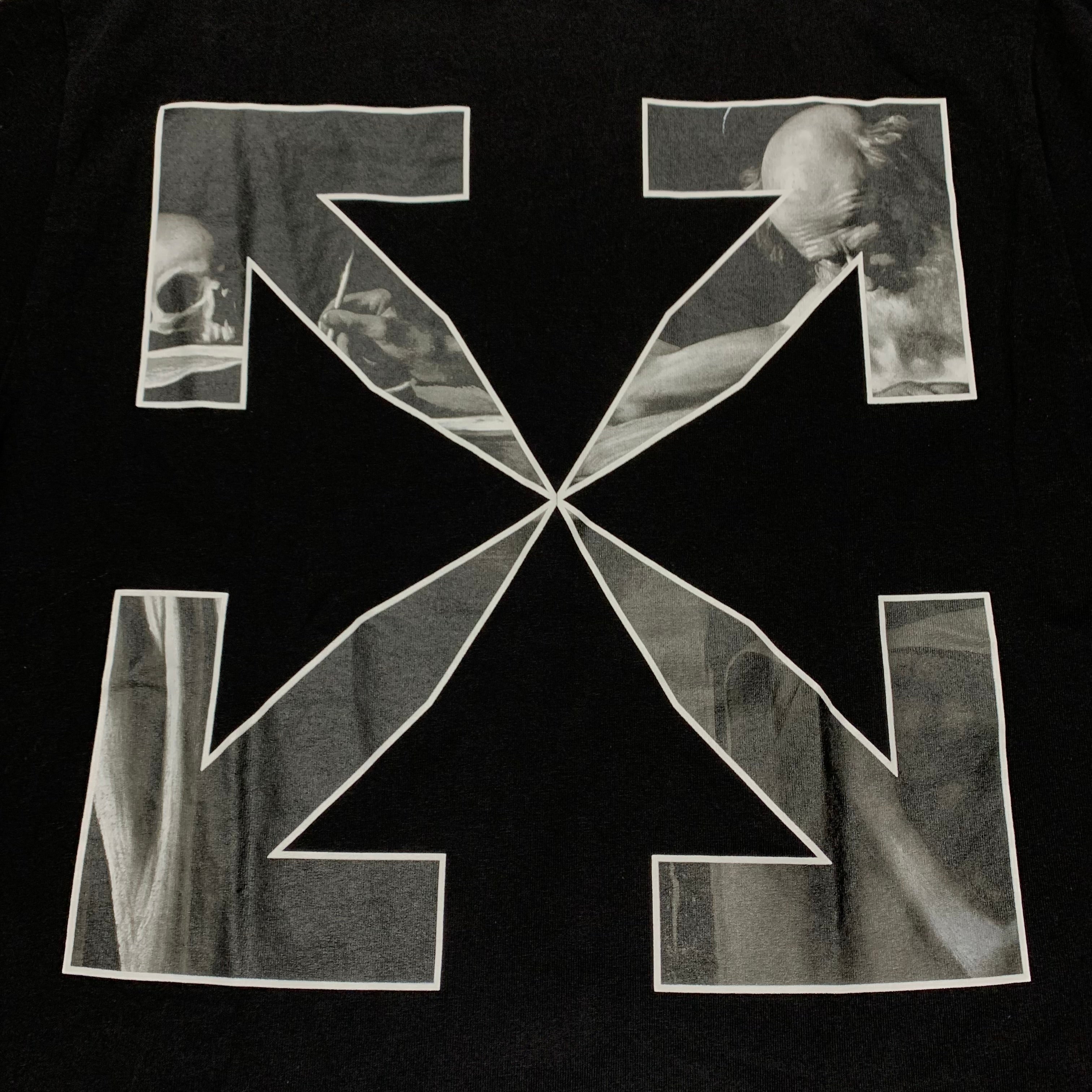 Off White Small Caravaggio Arrows Black Tee Virgil Abloh