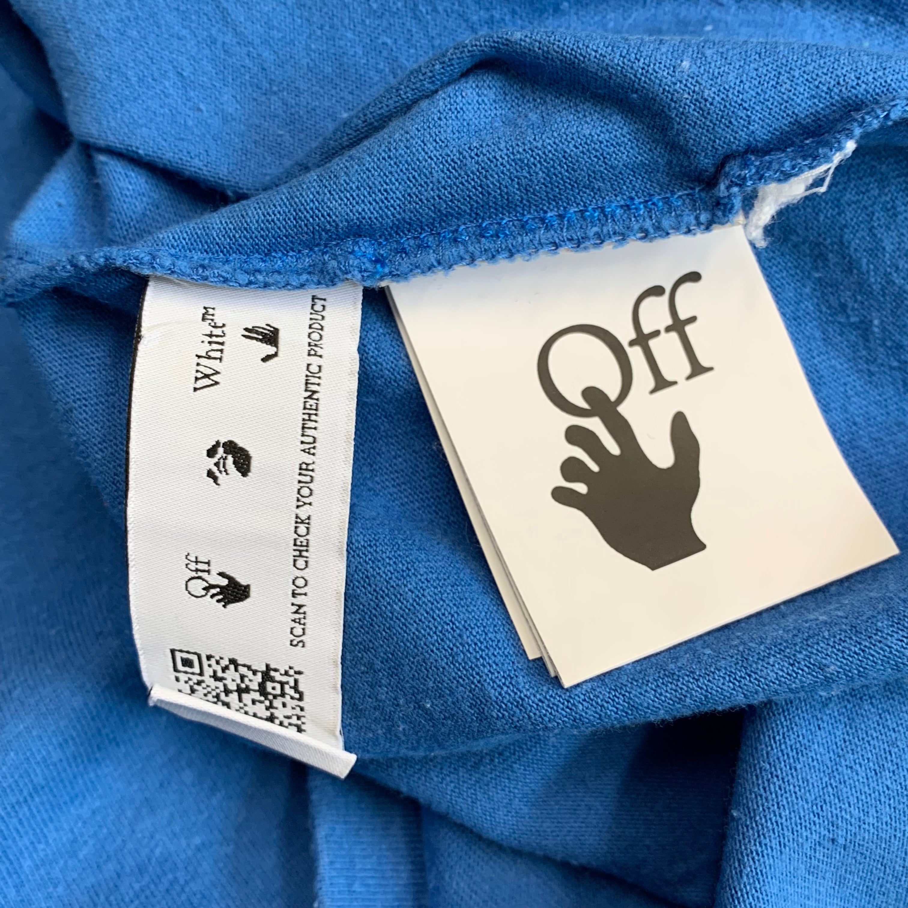 Off White Medium Tee Diag Tab Blue T-Shirt Virgil Abloh