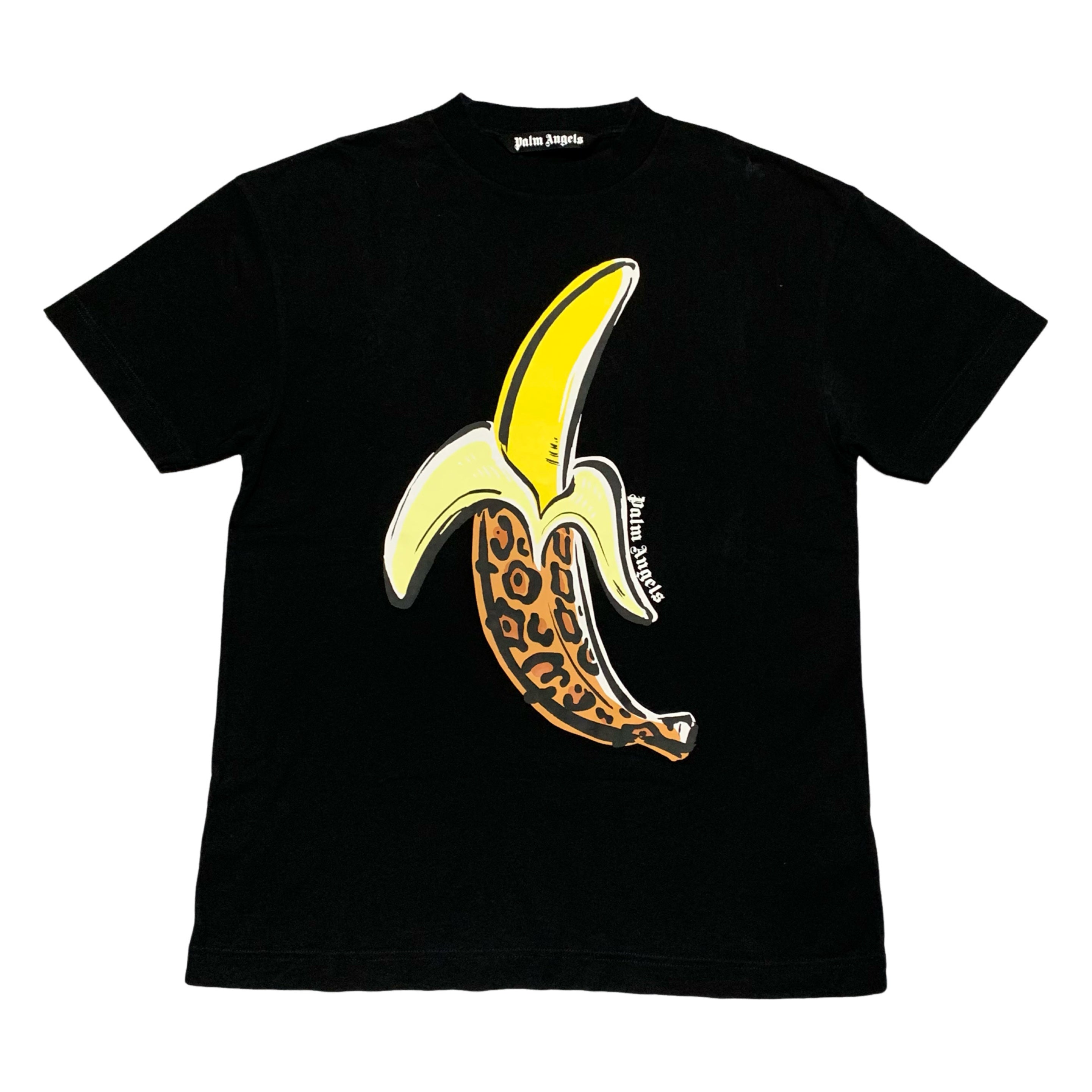 Palm Angels Large Leopard Banana Black Tee
